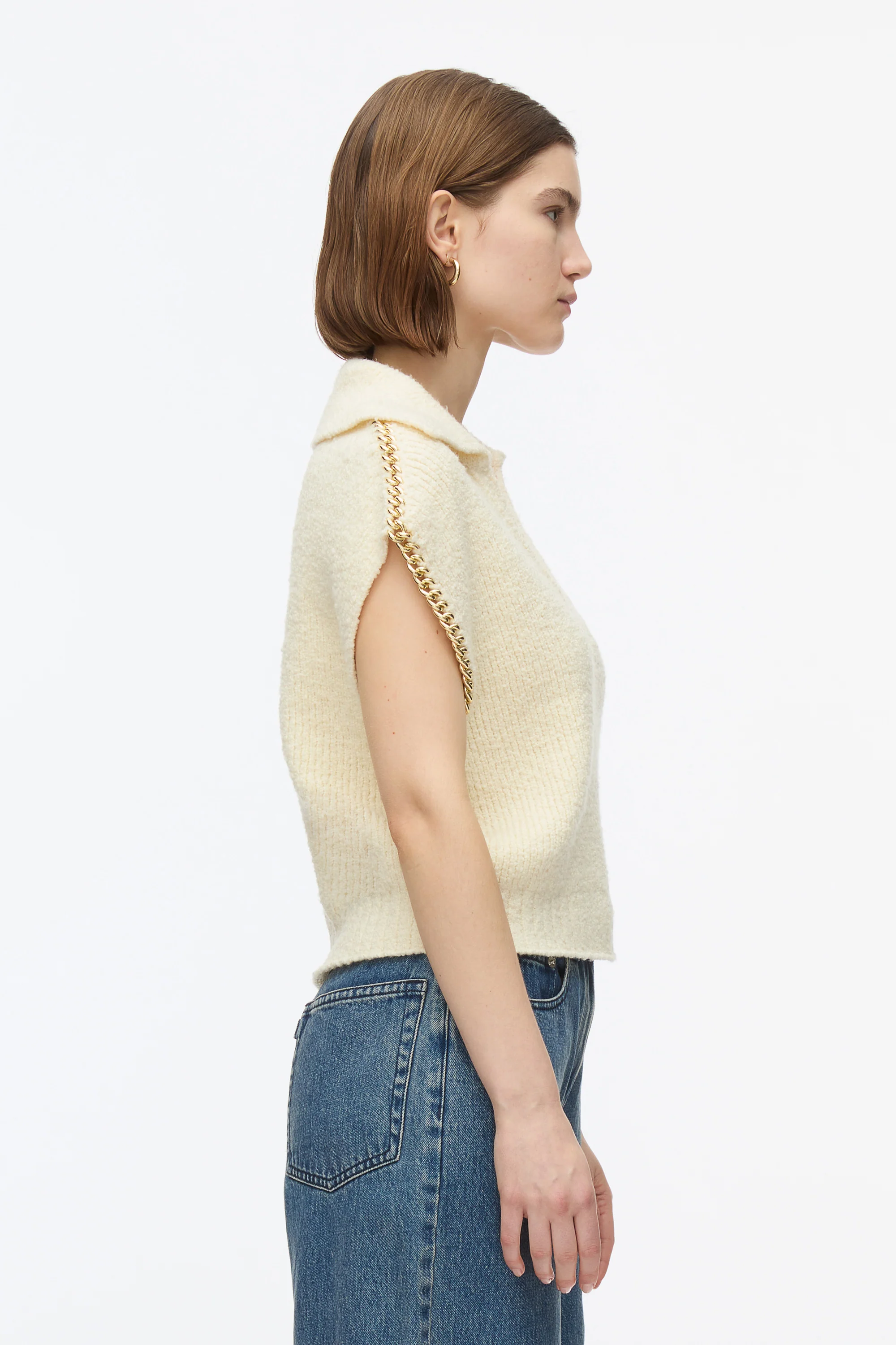 Chainlink Bouclé Cropped Polo - Image 9