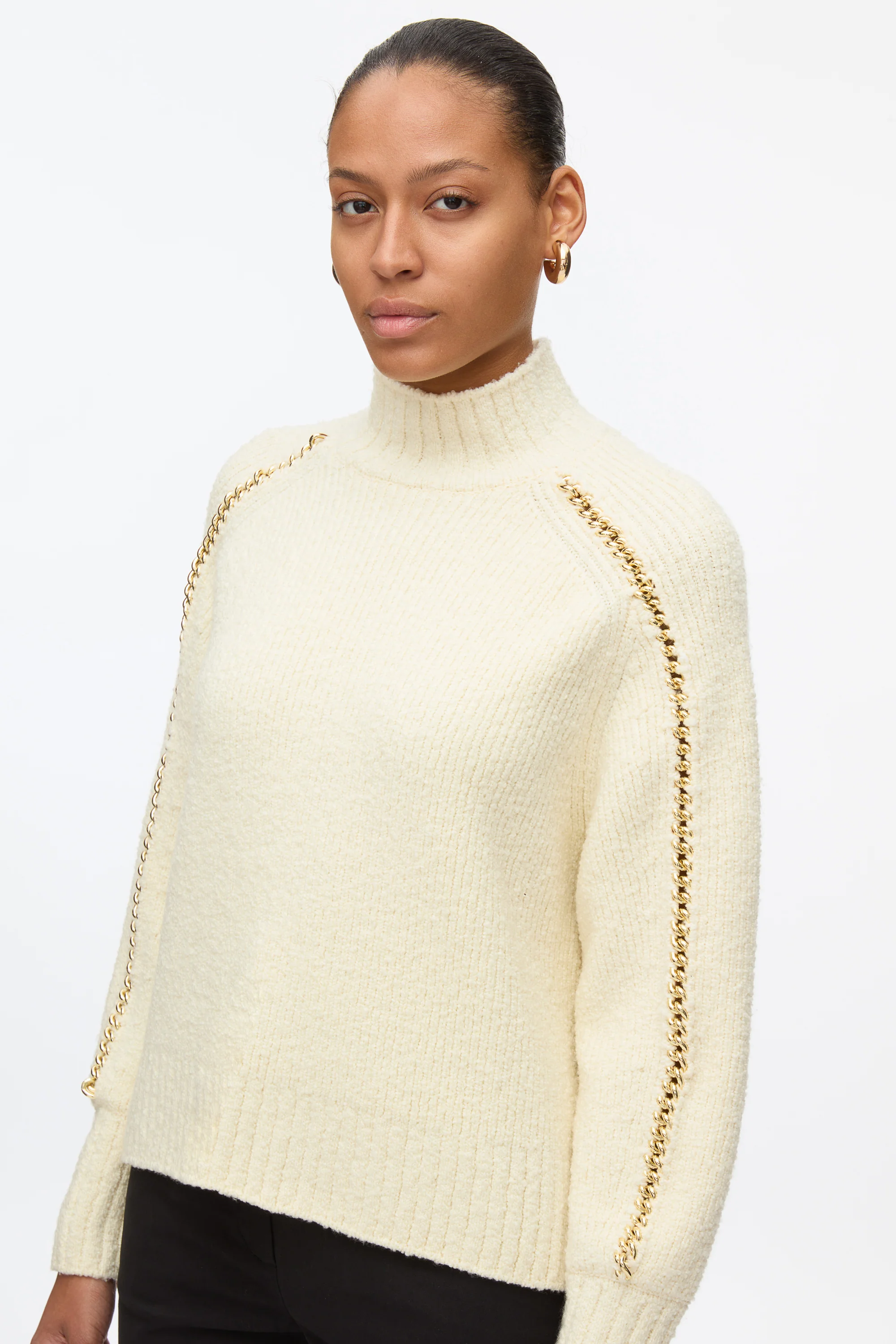 Chainlink Bouclé Turtleneck Pullover - Image 11