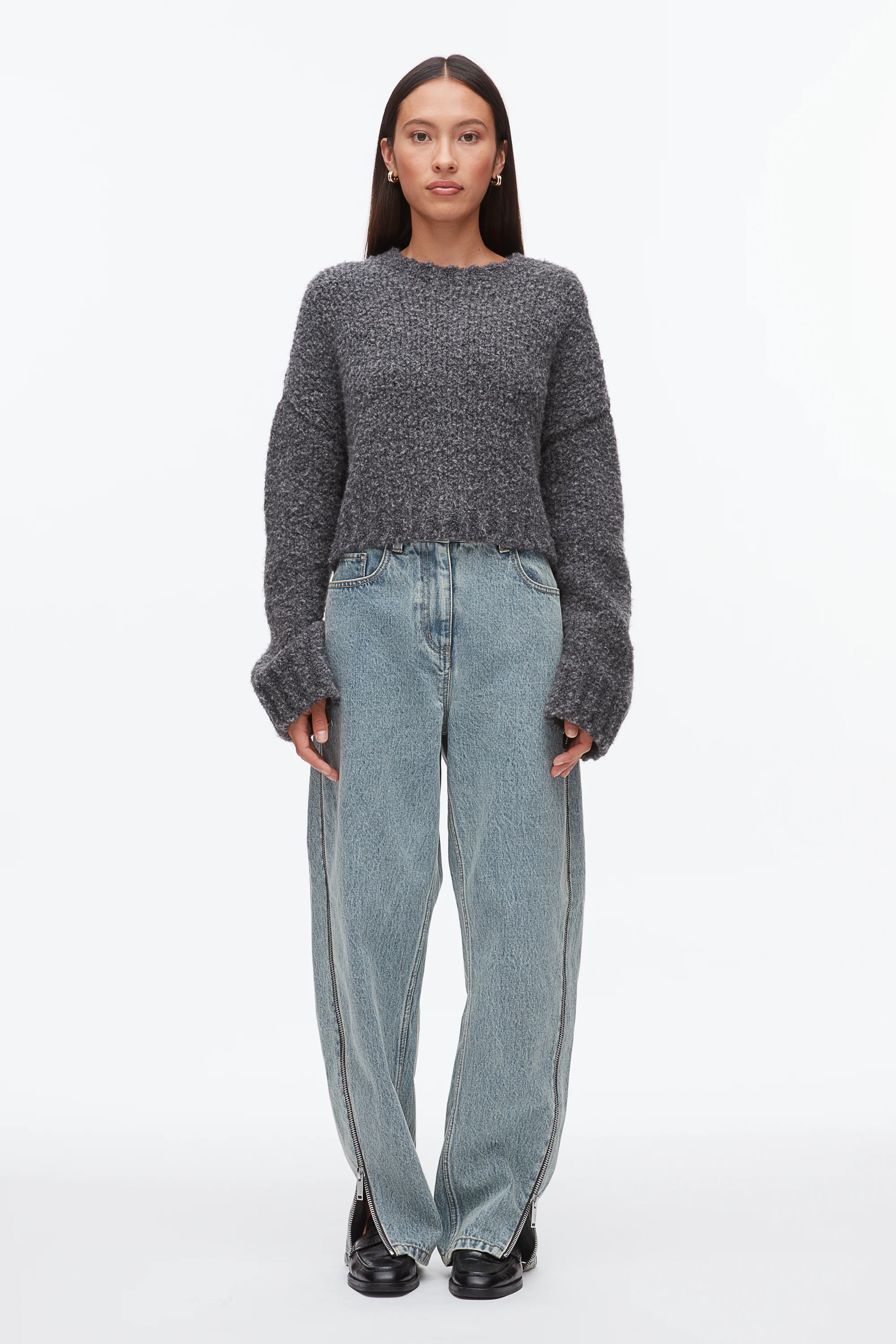 Boucle Zipper Crewneck - Image 2