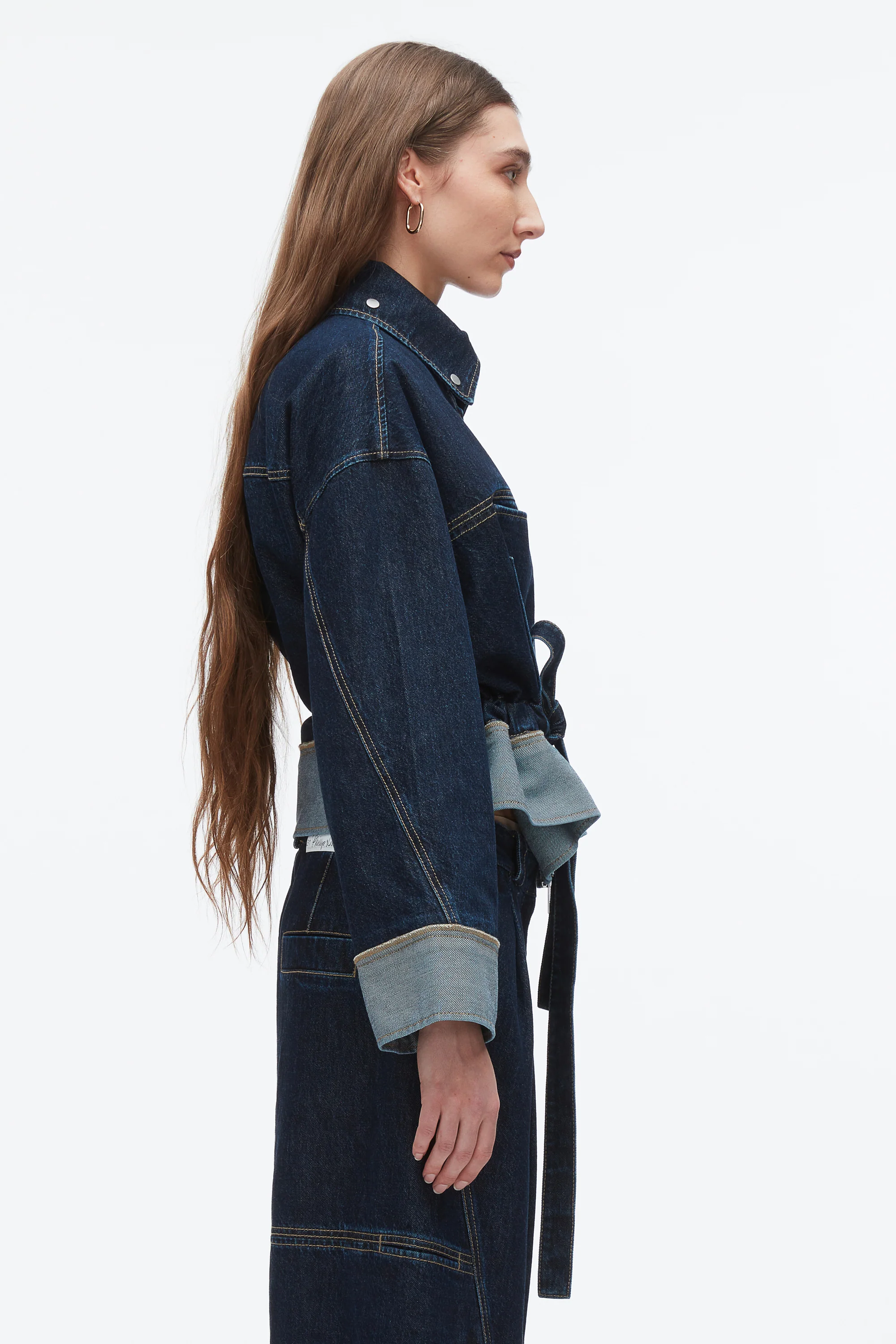 Boxy Denim Jacket with Ties - Image 4