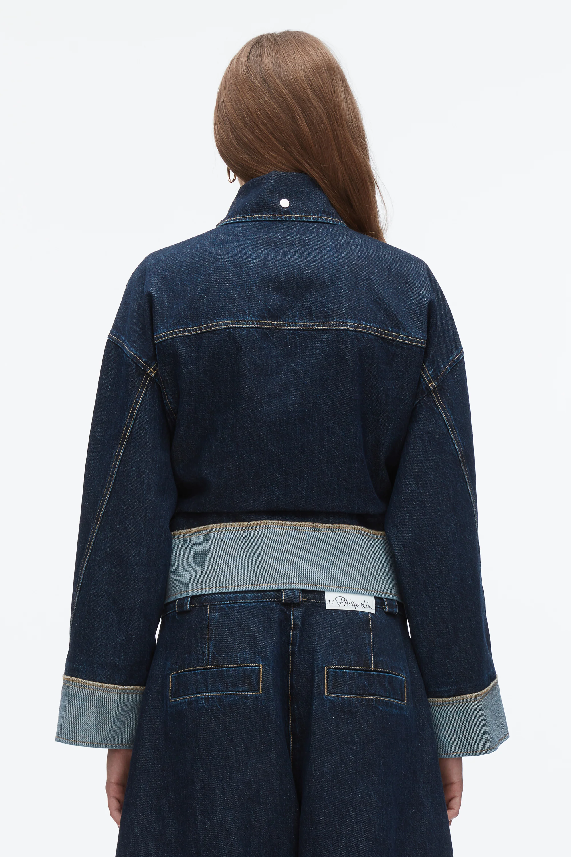 Boxy Denim Jacket with Ties - Image 5