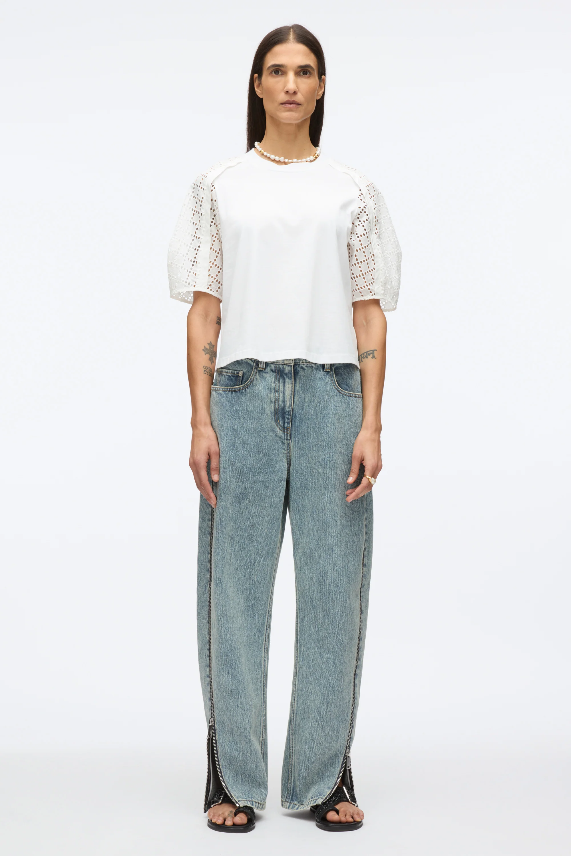 Broderie Anglaise Combo Tee - Image 2