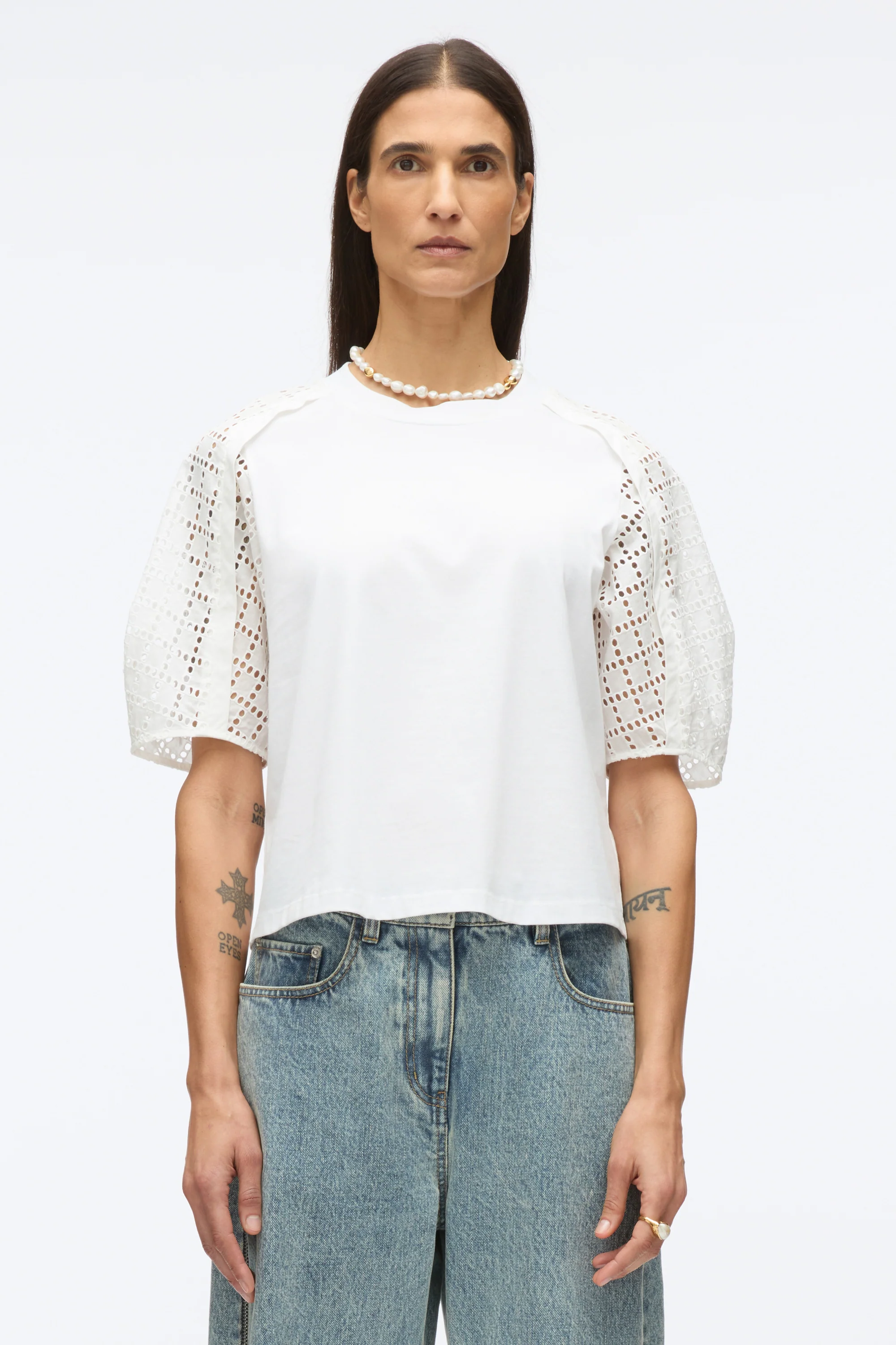Broderie Anglaise Combo Tee - Image 3