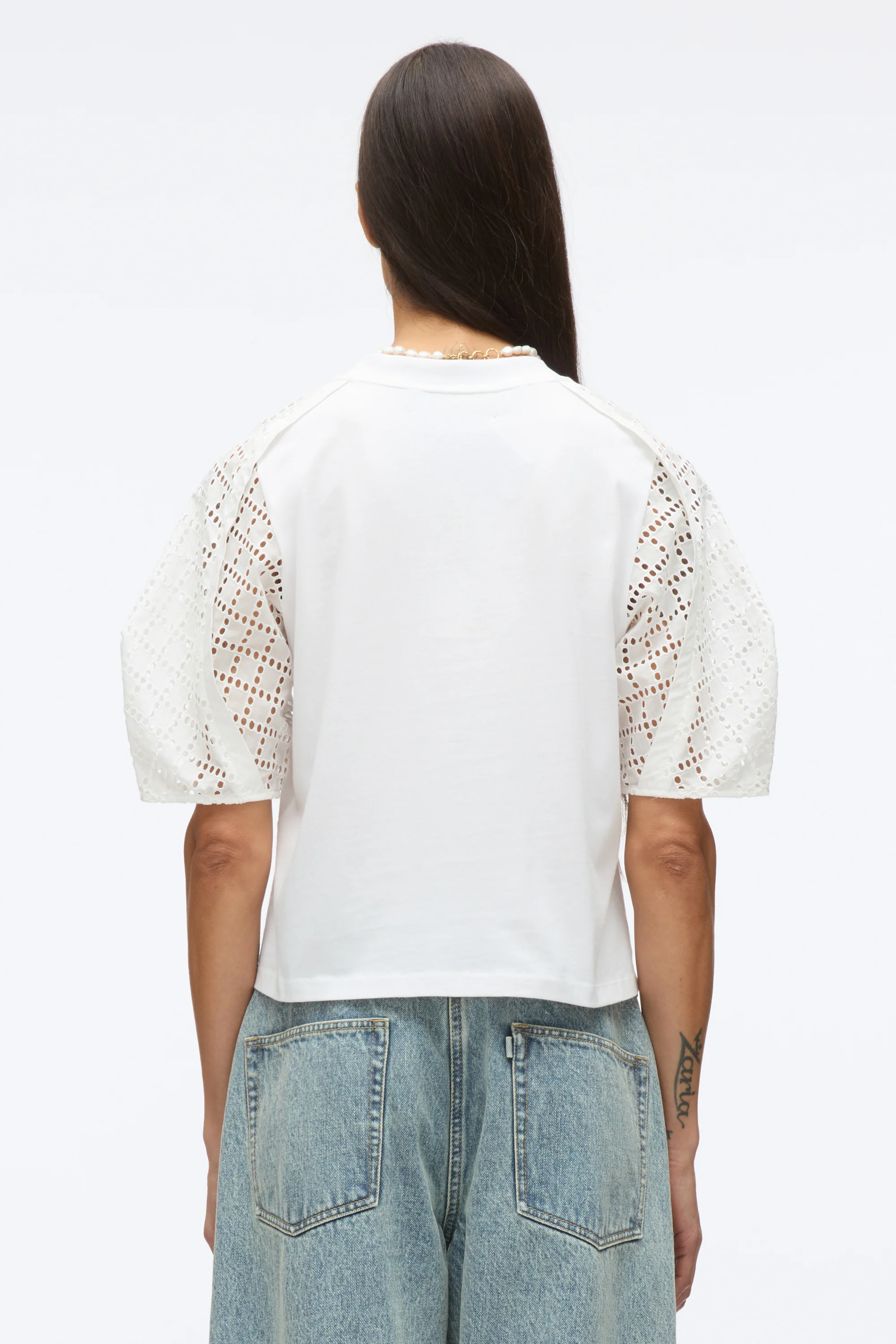 Broderie Anglaise Combo Tee - Image 5