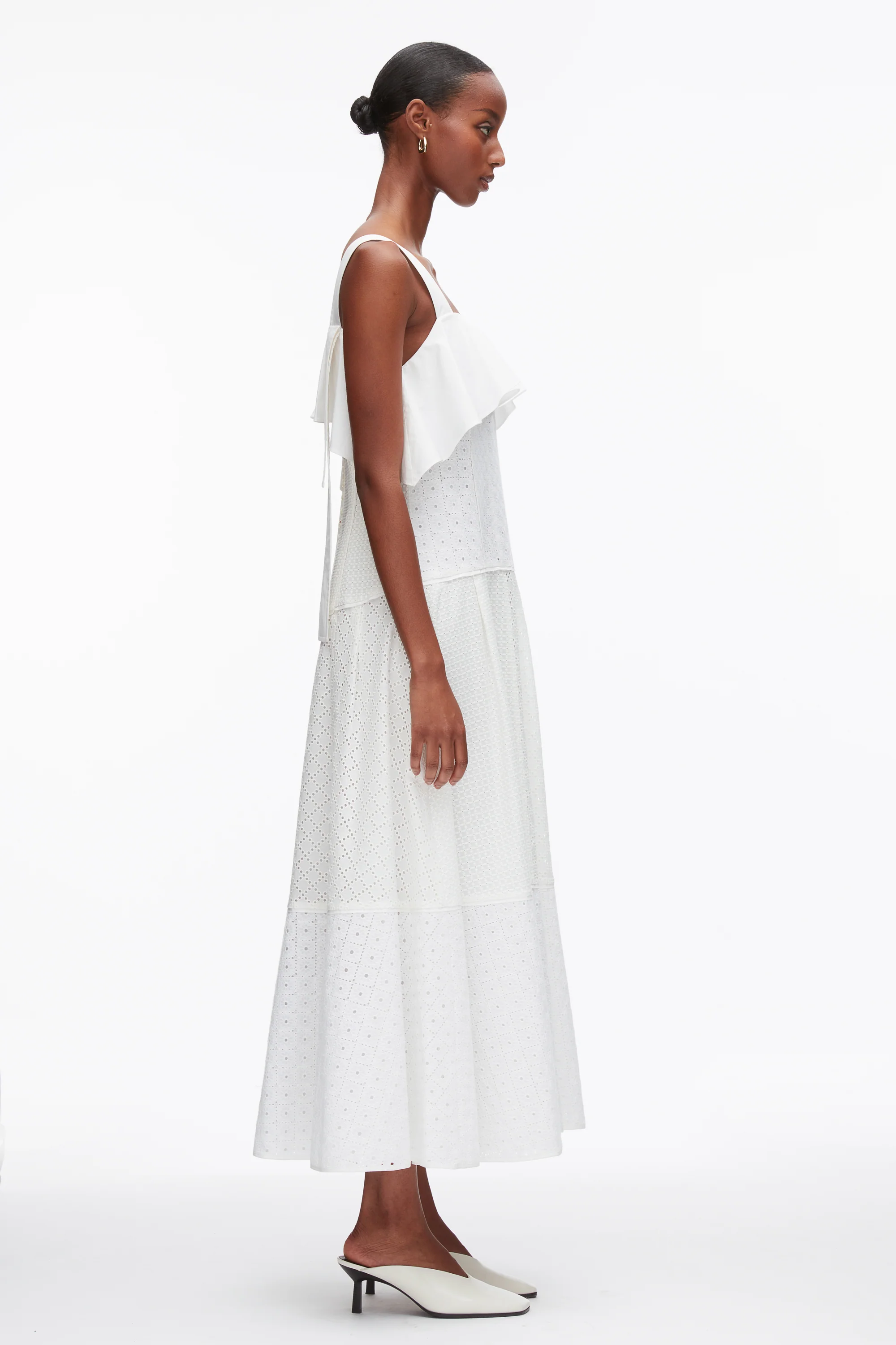 Broderie Anglaise Patchwork Cascade Midi Dress - Image 10