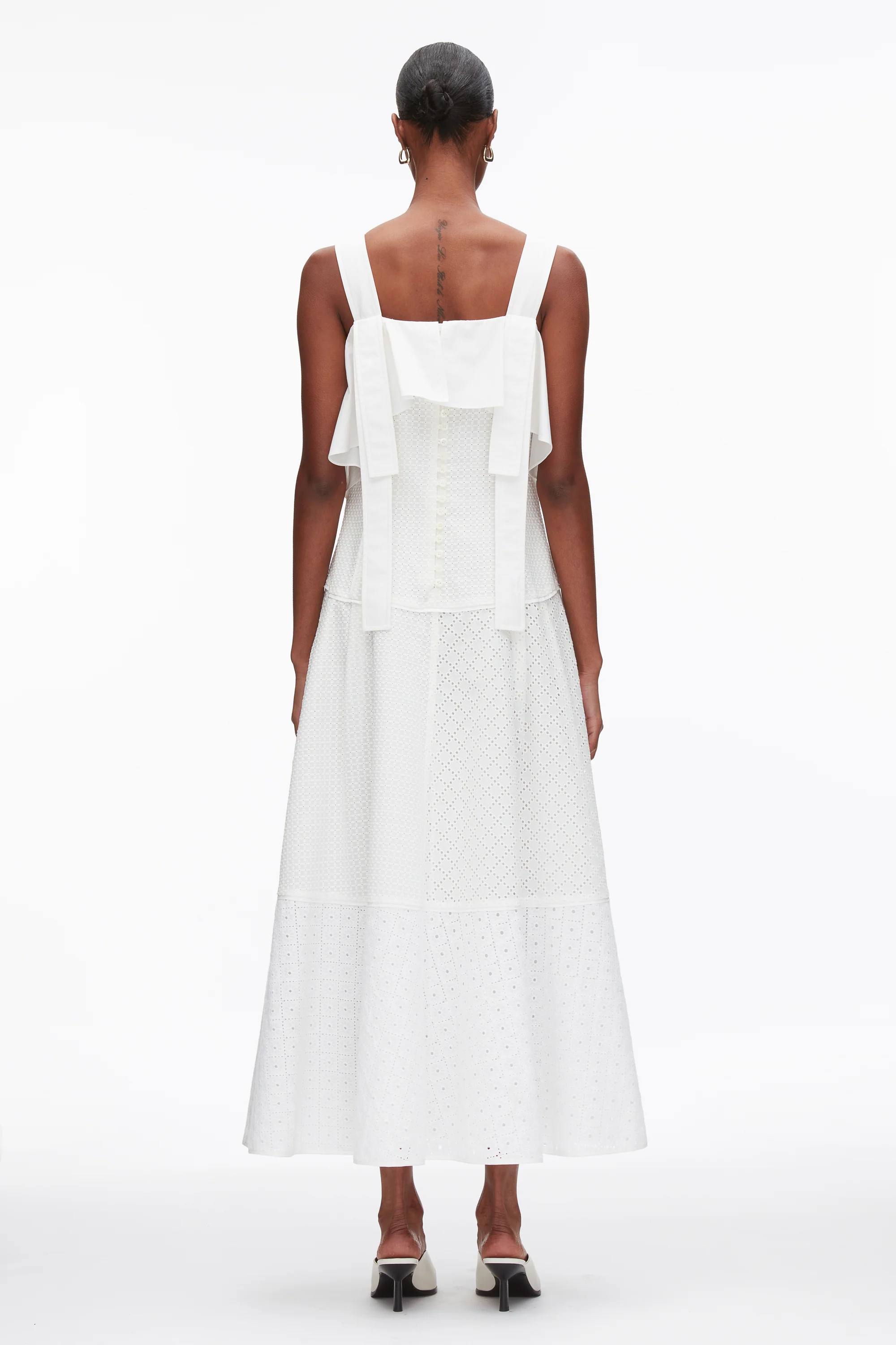 Broderie Anglaise Patchwork Cascade Midi Dress - Image 11