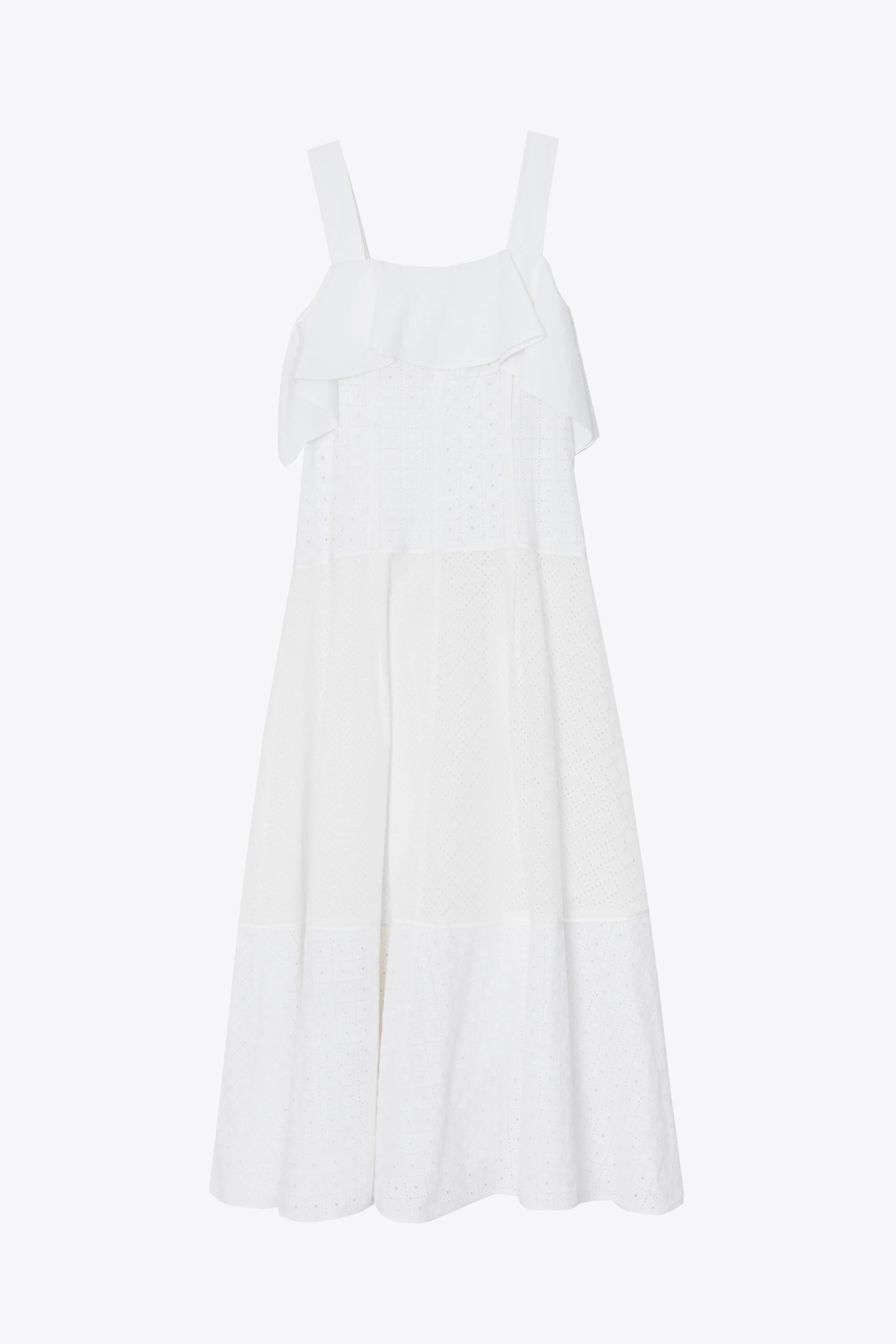 Broderie Anglaise Patchwork Cascade Midi Dress - Image 15