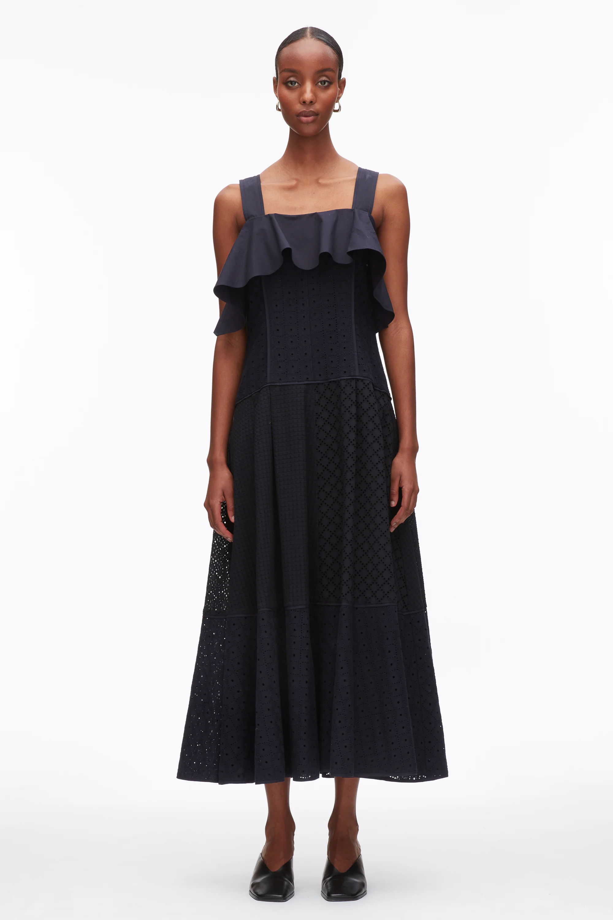 Broderie Anglaise Patchwork Cascade Midi Dress - Image 2
