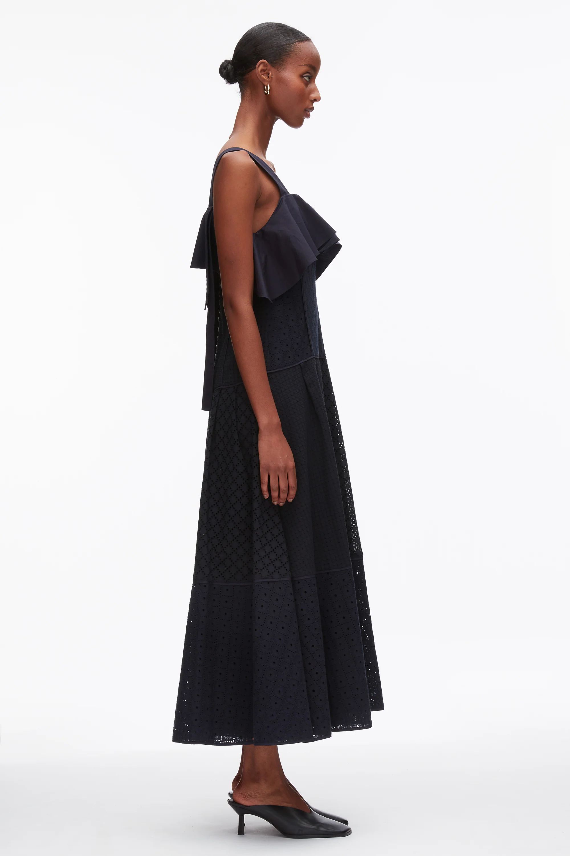 Broderie Anglaise Patchwork Cascade Midi Dress - Image 3