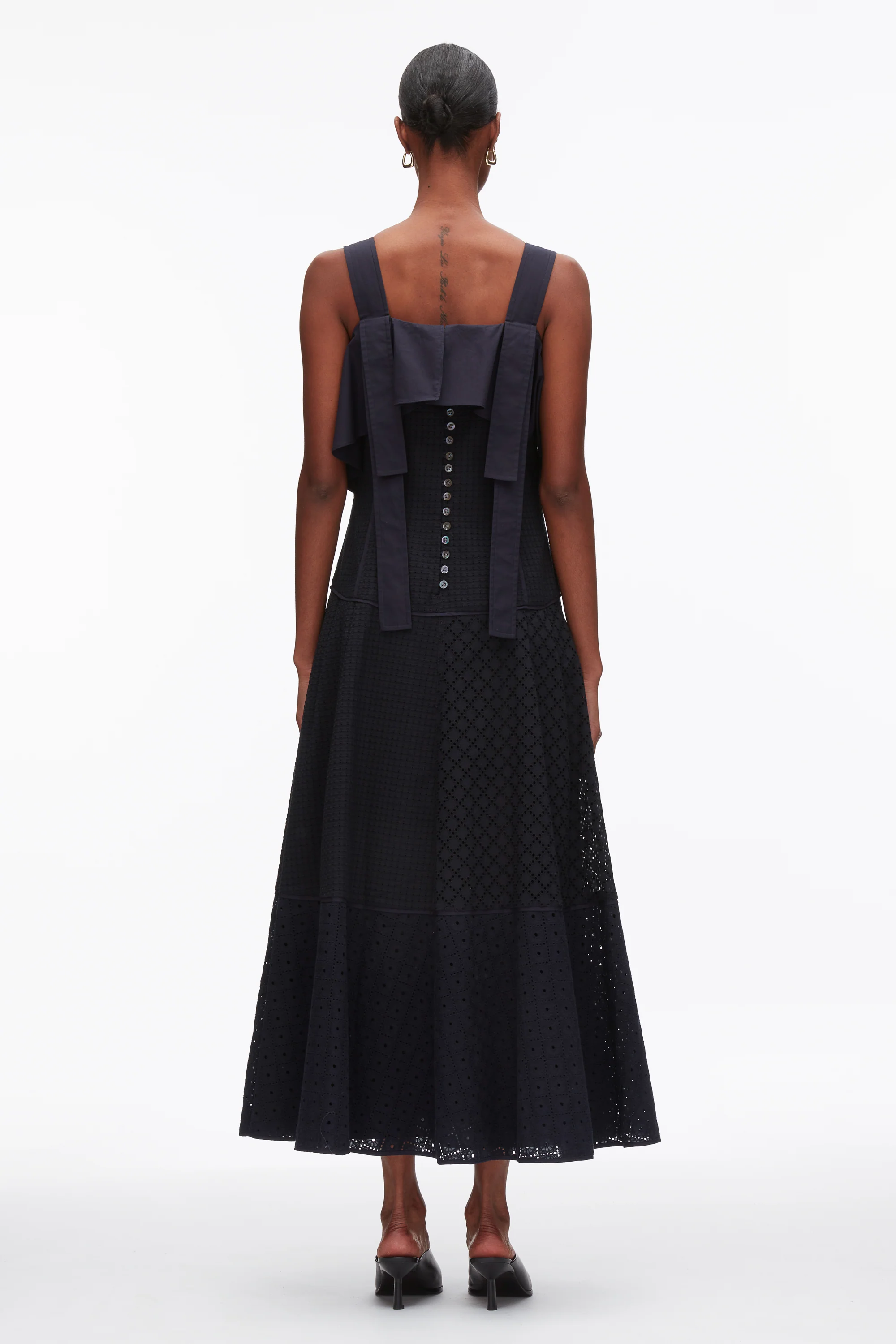 Broderie Anglaise Patchwork Cascade Midi Dress - Image 4