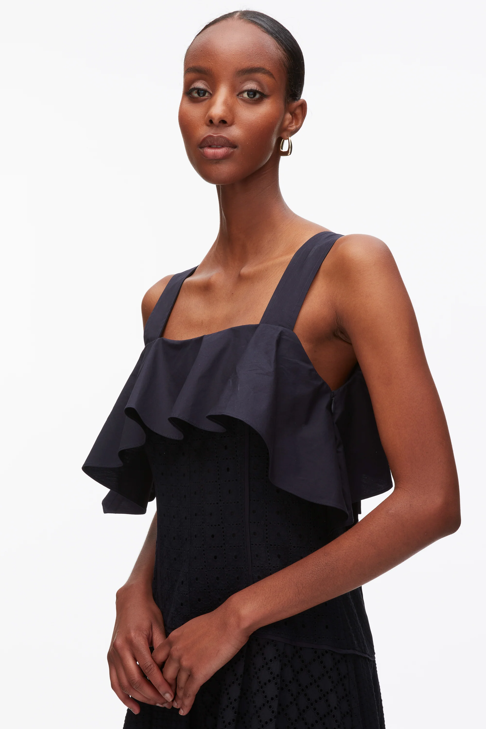 Broderie Anglaise Patchwork Cascade Midi Dress - Image 5