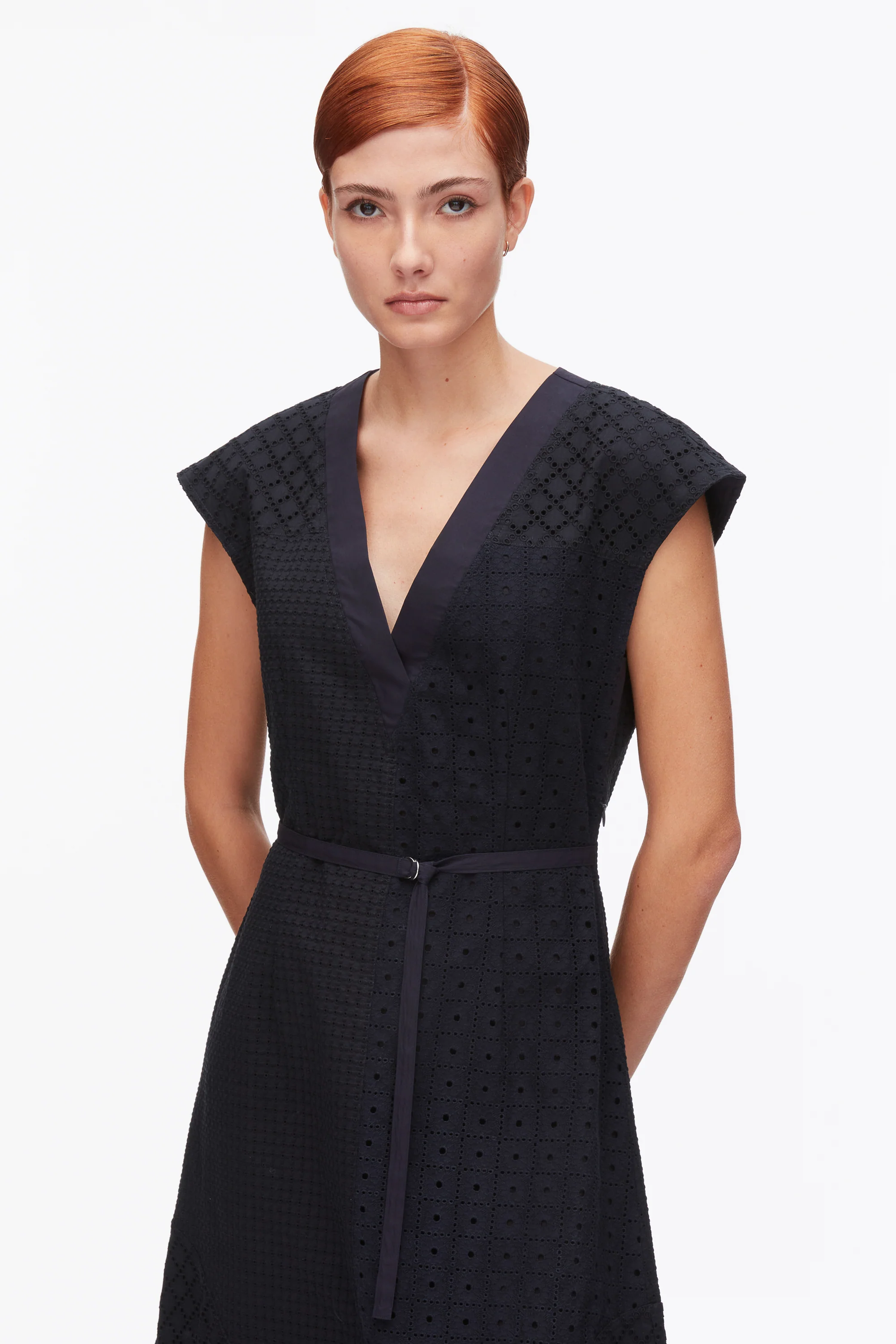 Broderie Anglaise Patchwork Sleeveless Dress - Image 5