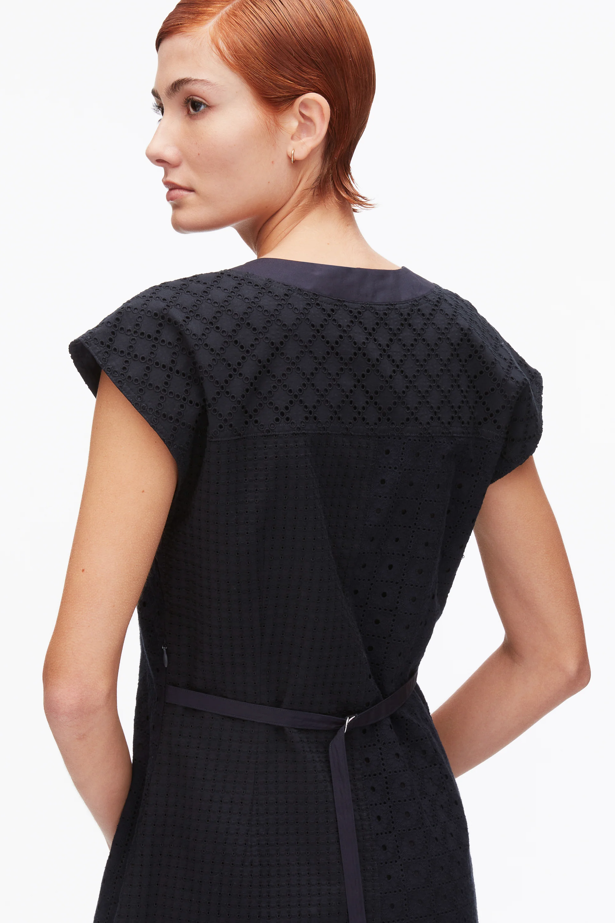 Broderie Anglaise Patchwork Sleeveless Dress - Image 6