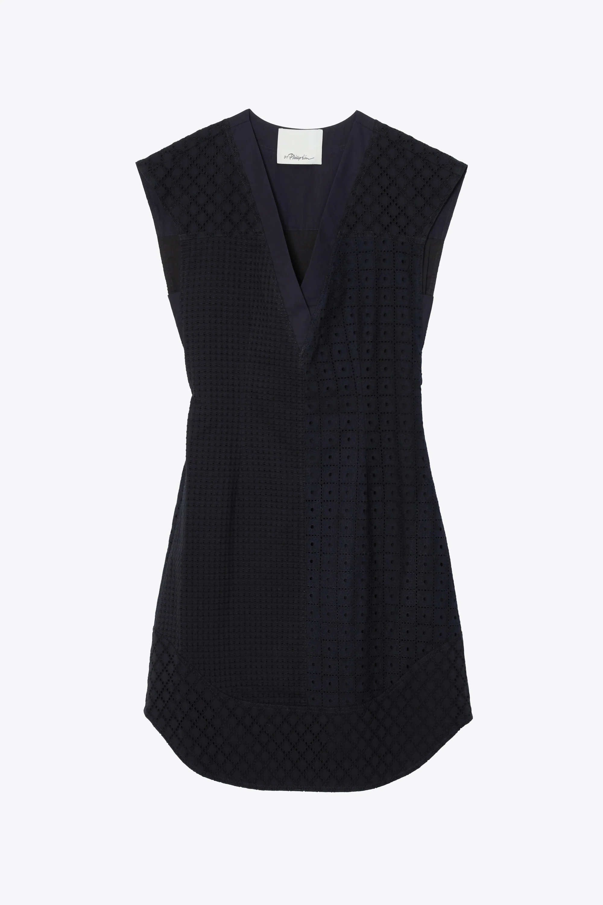 Broderie Anglaise Patchwork Sleeveless Dress - Image 7