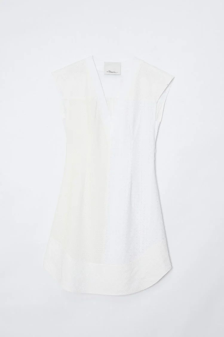 Broderie Anglaise Patchwork Sleeveless Dress - Image 8