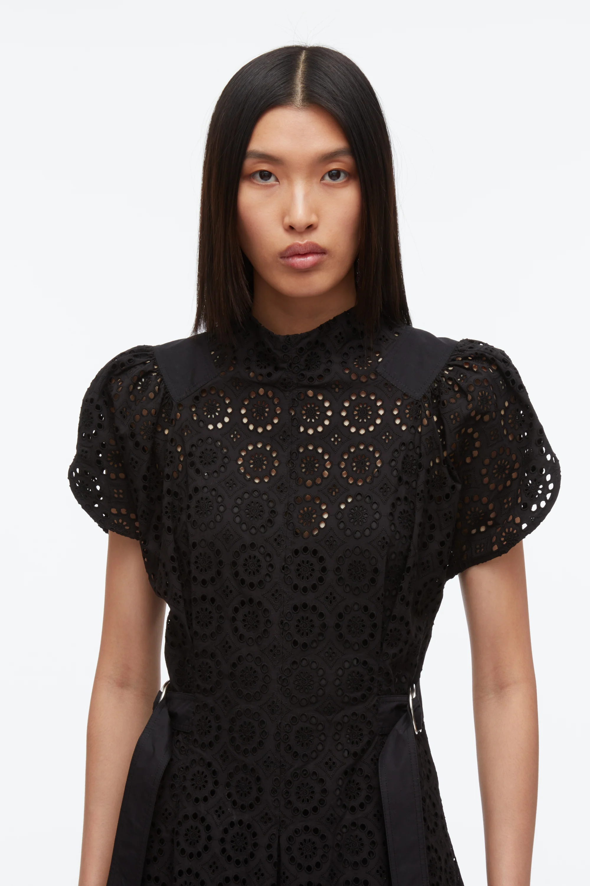 Broderie Anglaise Tulip Puff Sleeve Dress - Image 2