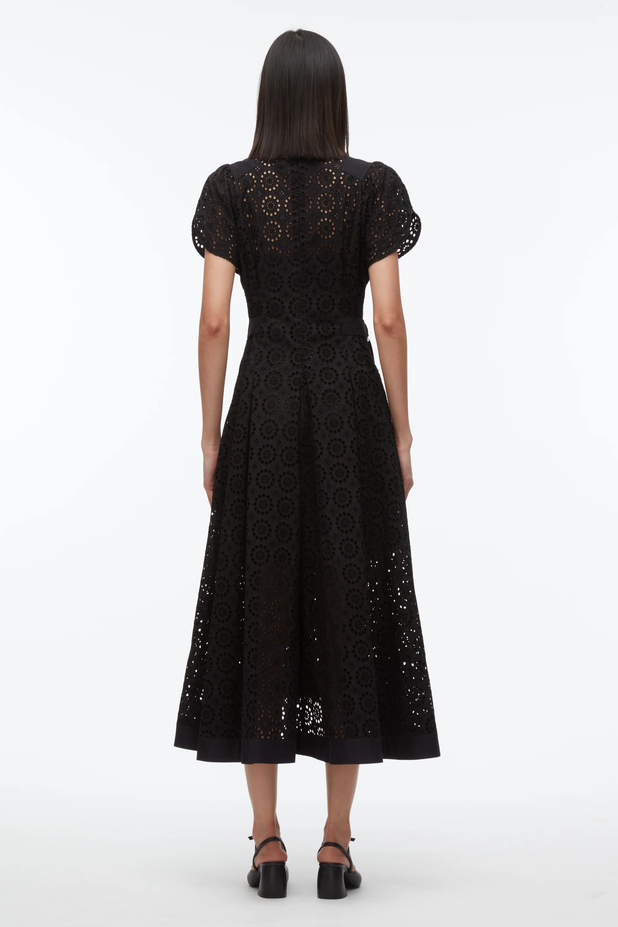 Broderie Anglaise Tulip Puff Sleeve Dress - Image 4