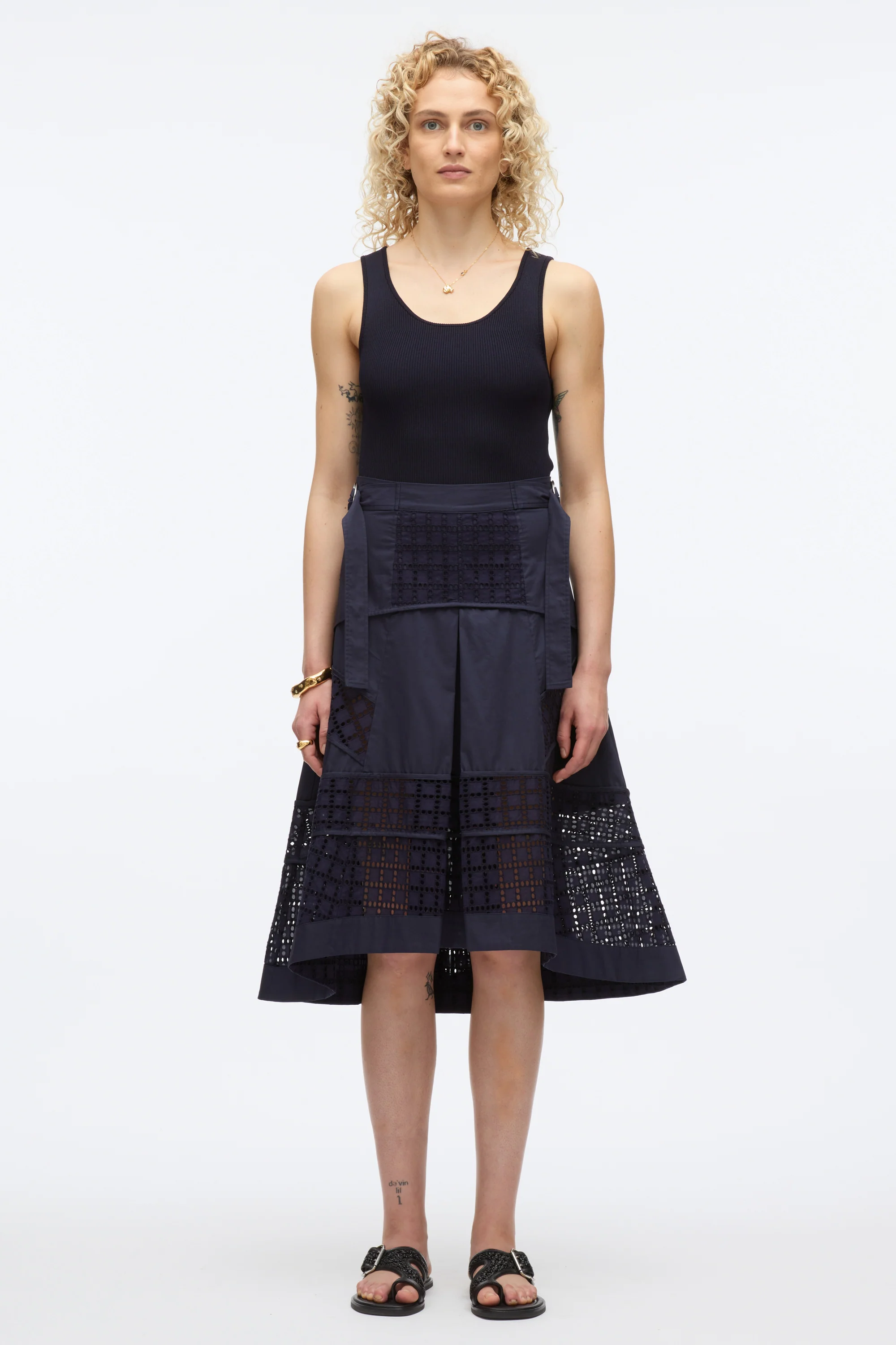 Broderie Anglaise Grid Skirt - Image 2