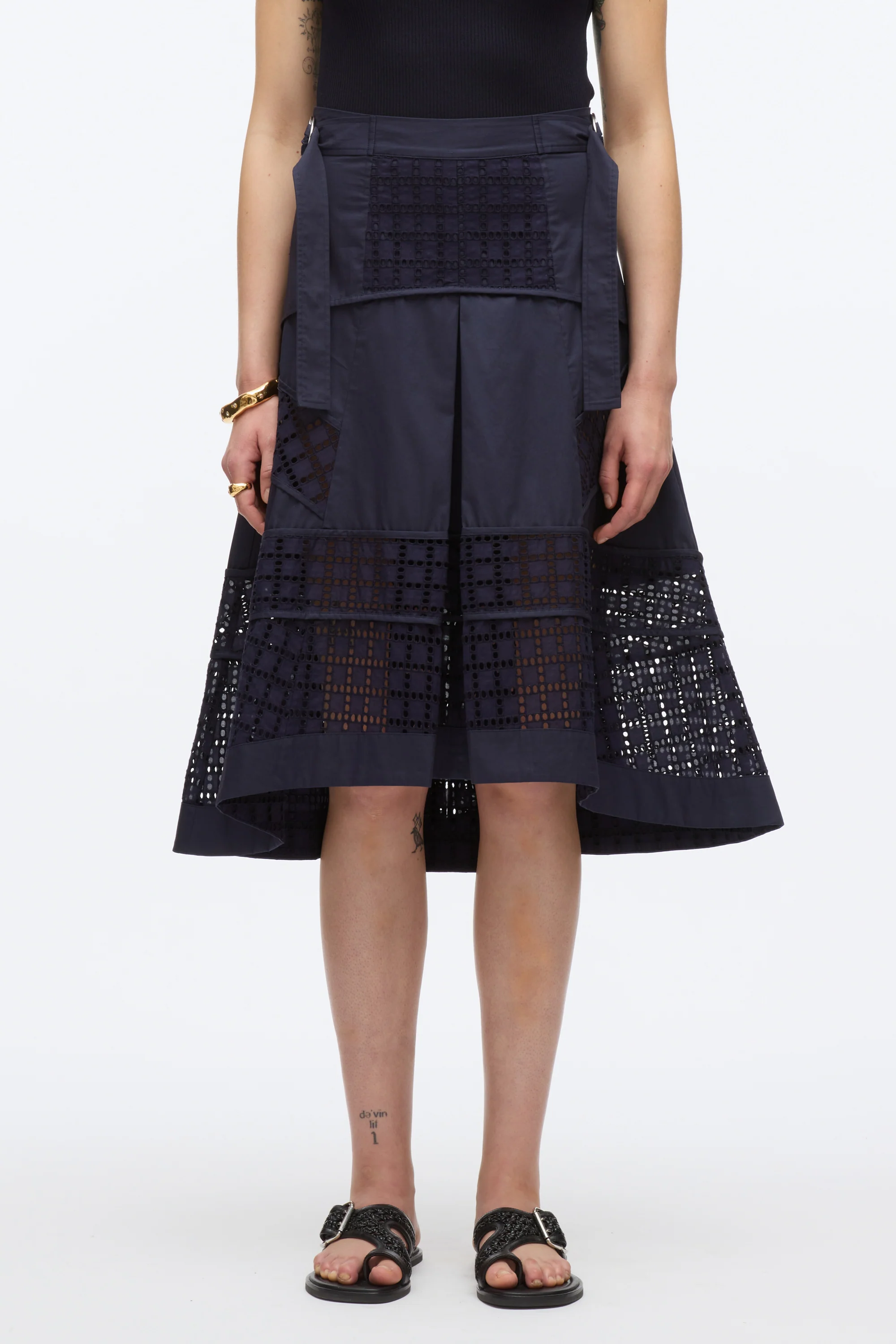 Broderie Anglaise Grid Skirt - Image 3
