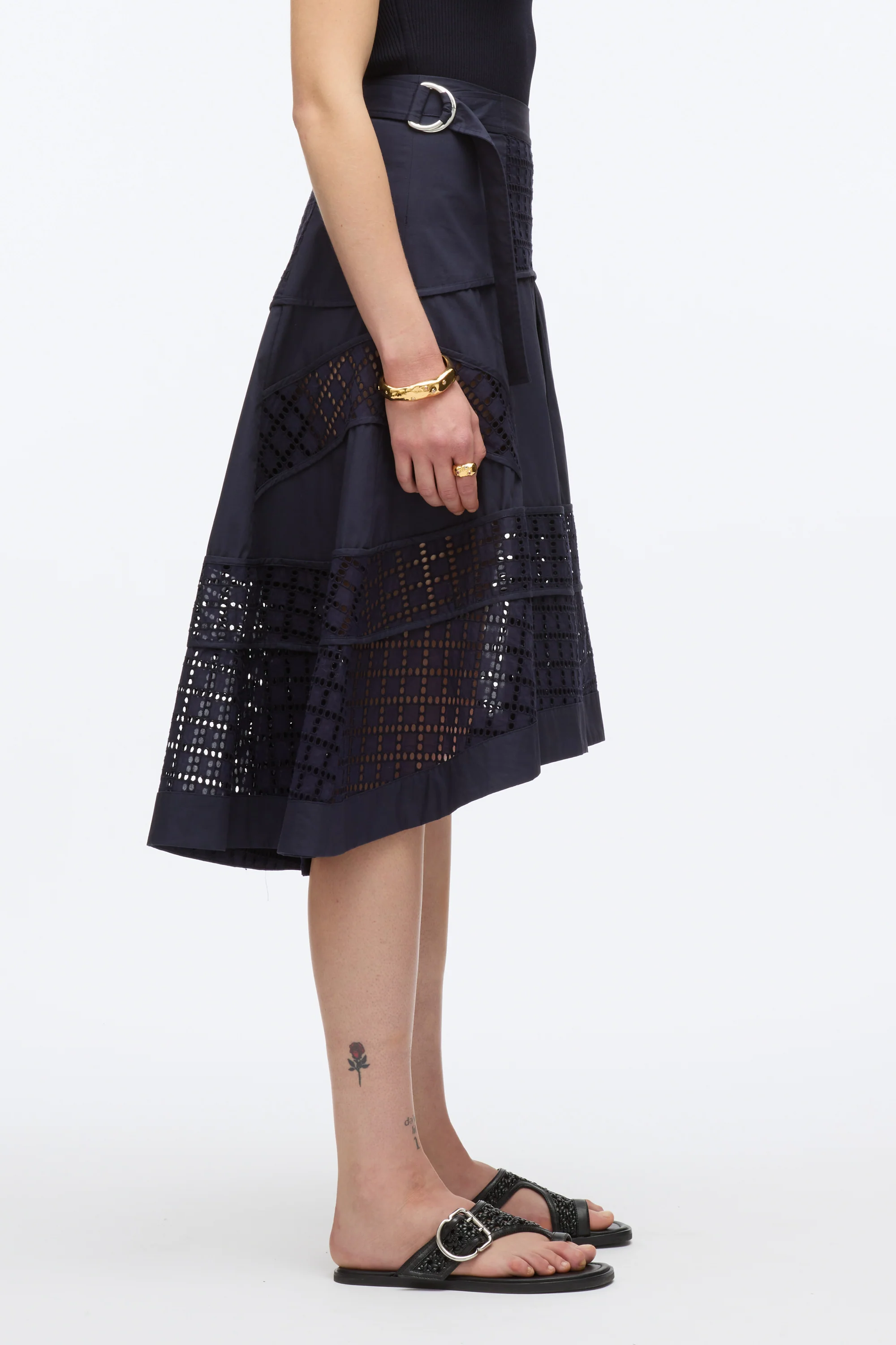 Broderie Anglaise Grid Skirt - Image 4