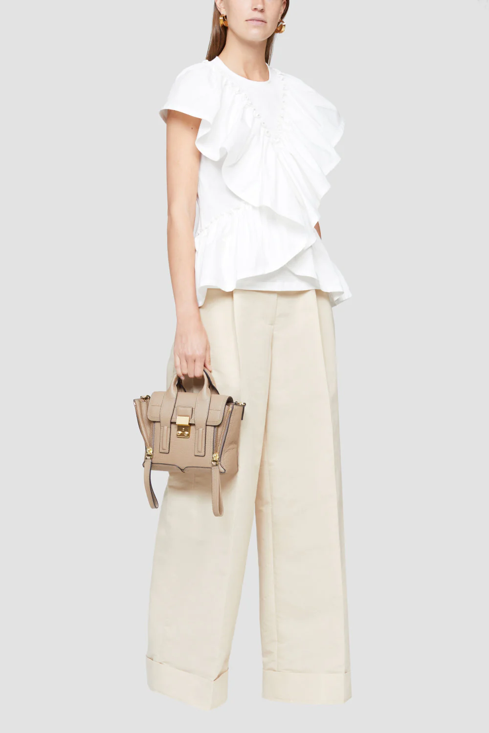 Butterfly Ruffle Sleeve TaNeck
