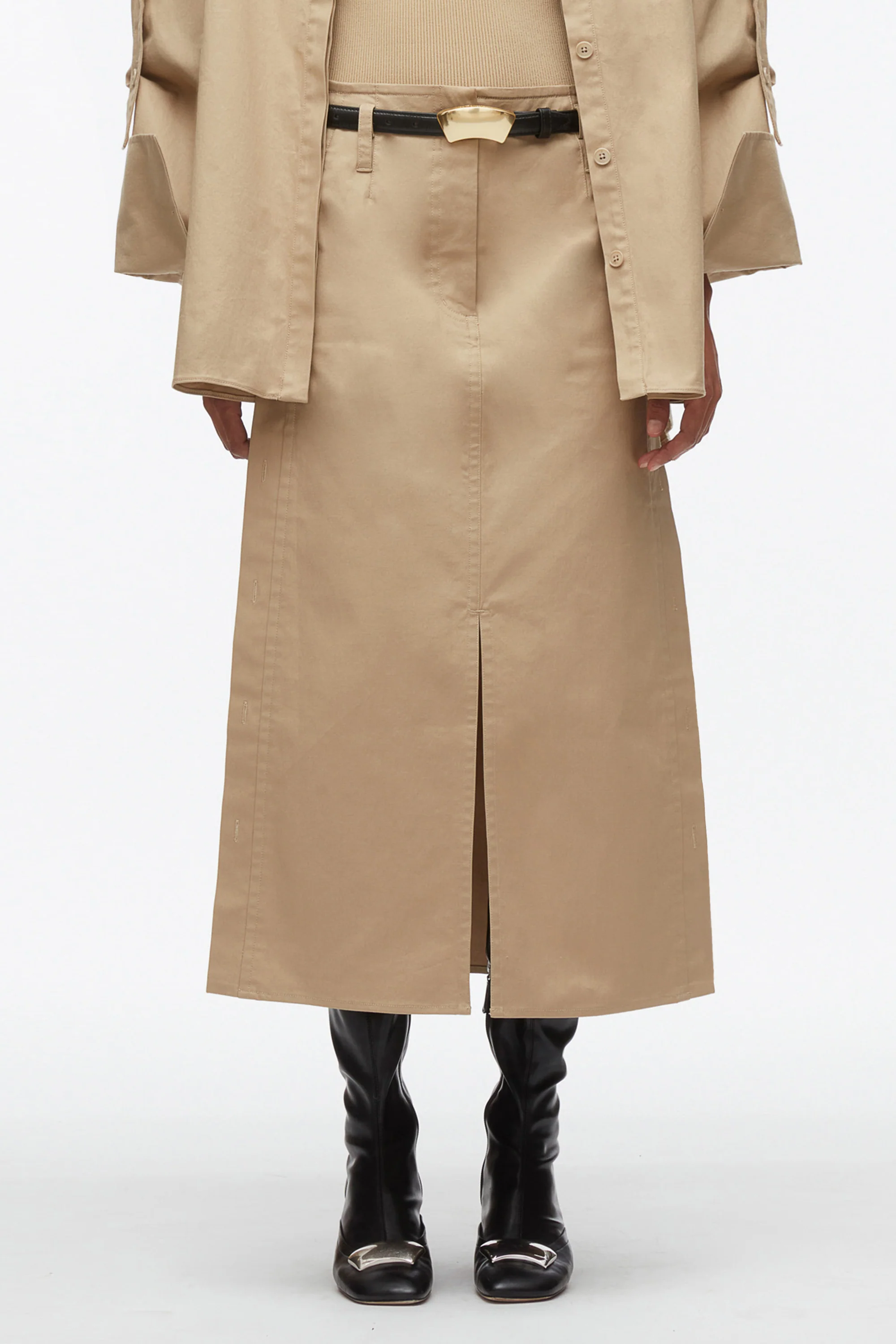 Buttoned Side Utility Skirt - Image 3