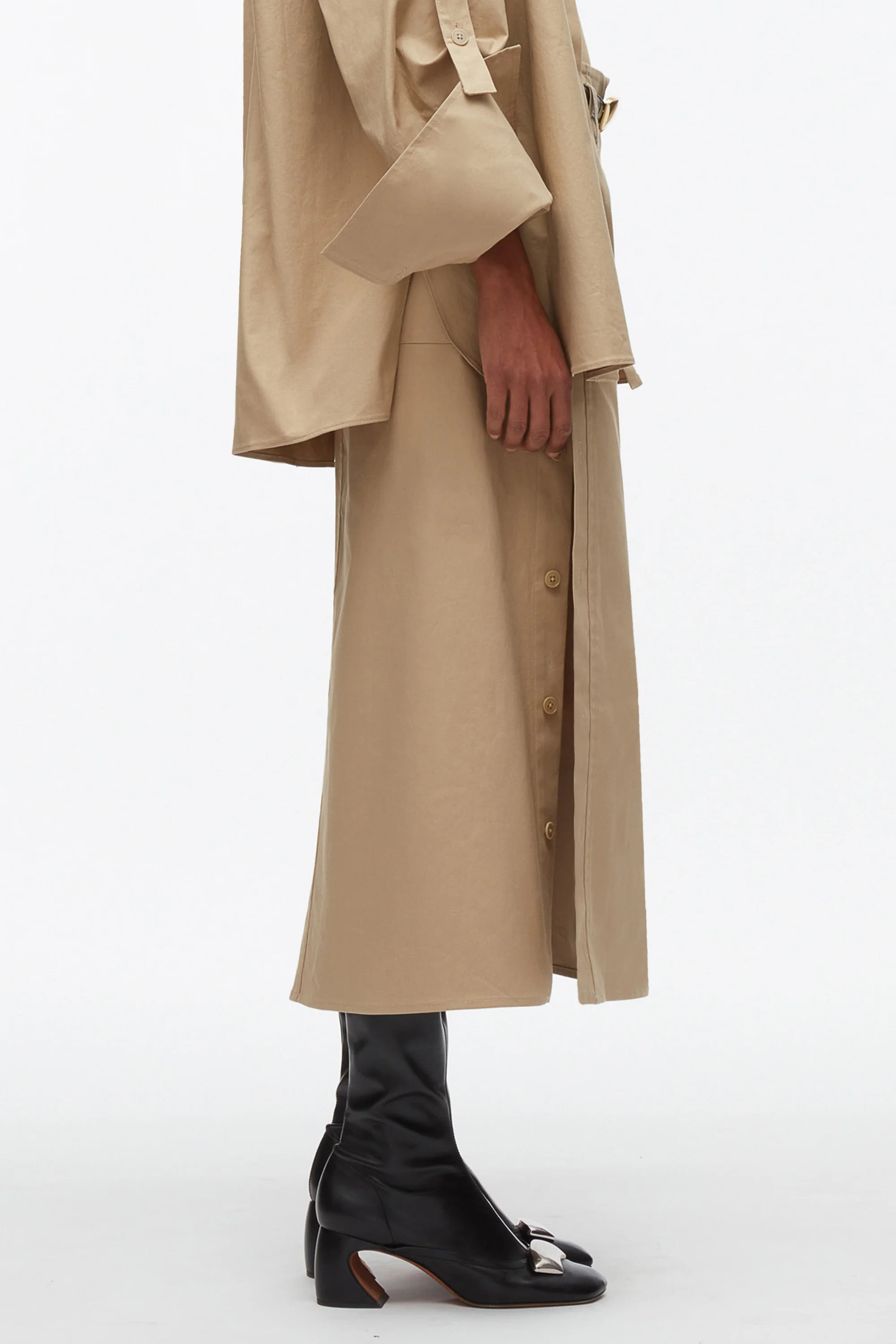 Buttoned Side Utility Skirt - Image 4