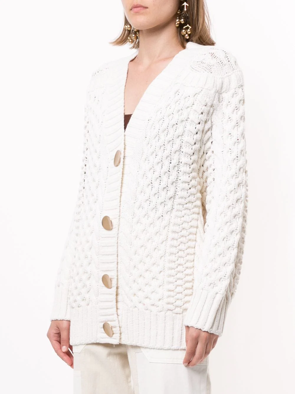 CABLE CARDIGAN W SHANK BUTTONS
