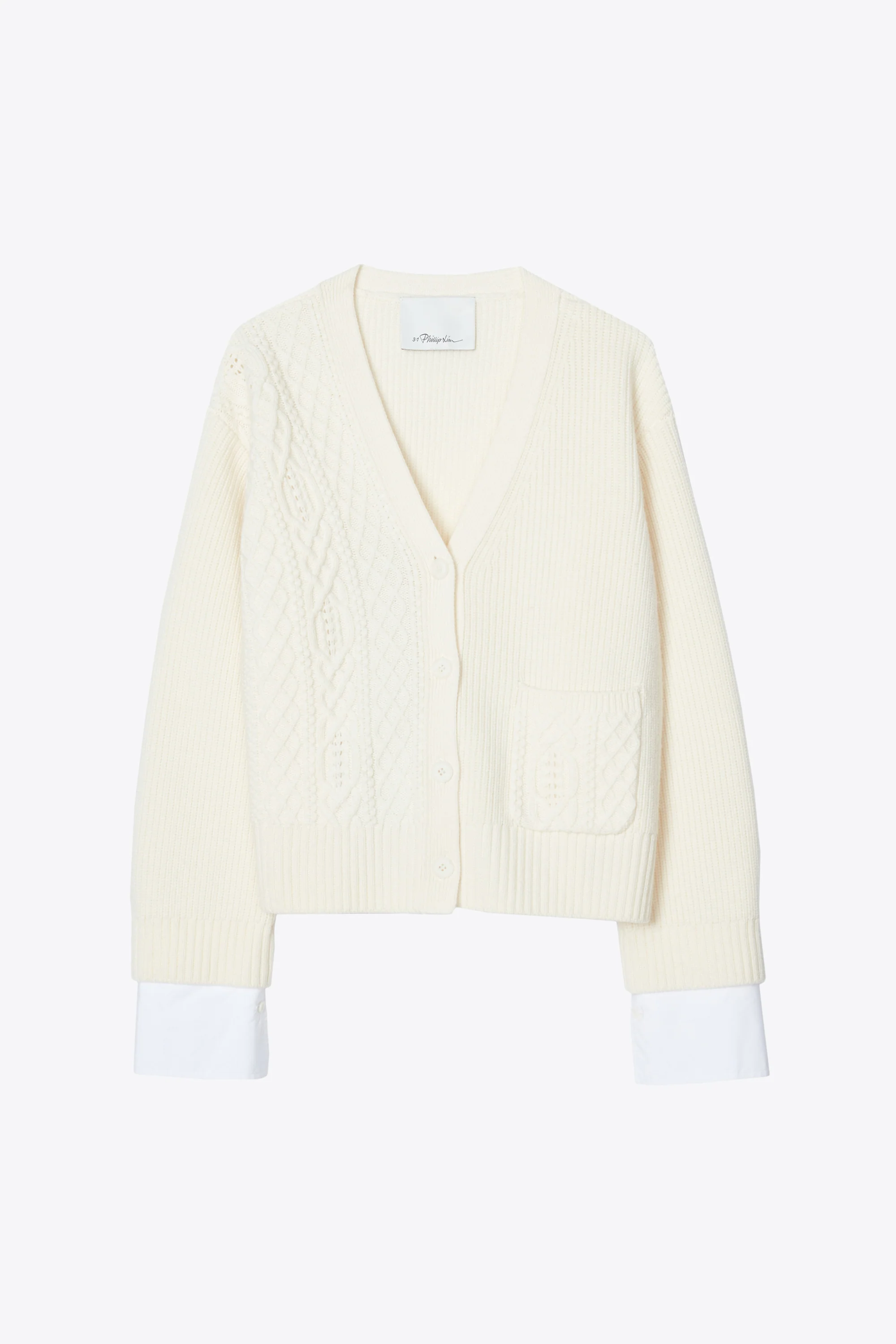 Cable Mix Boyfriend Cardigan