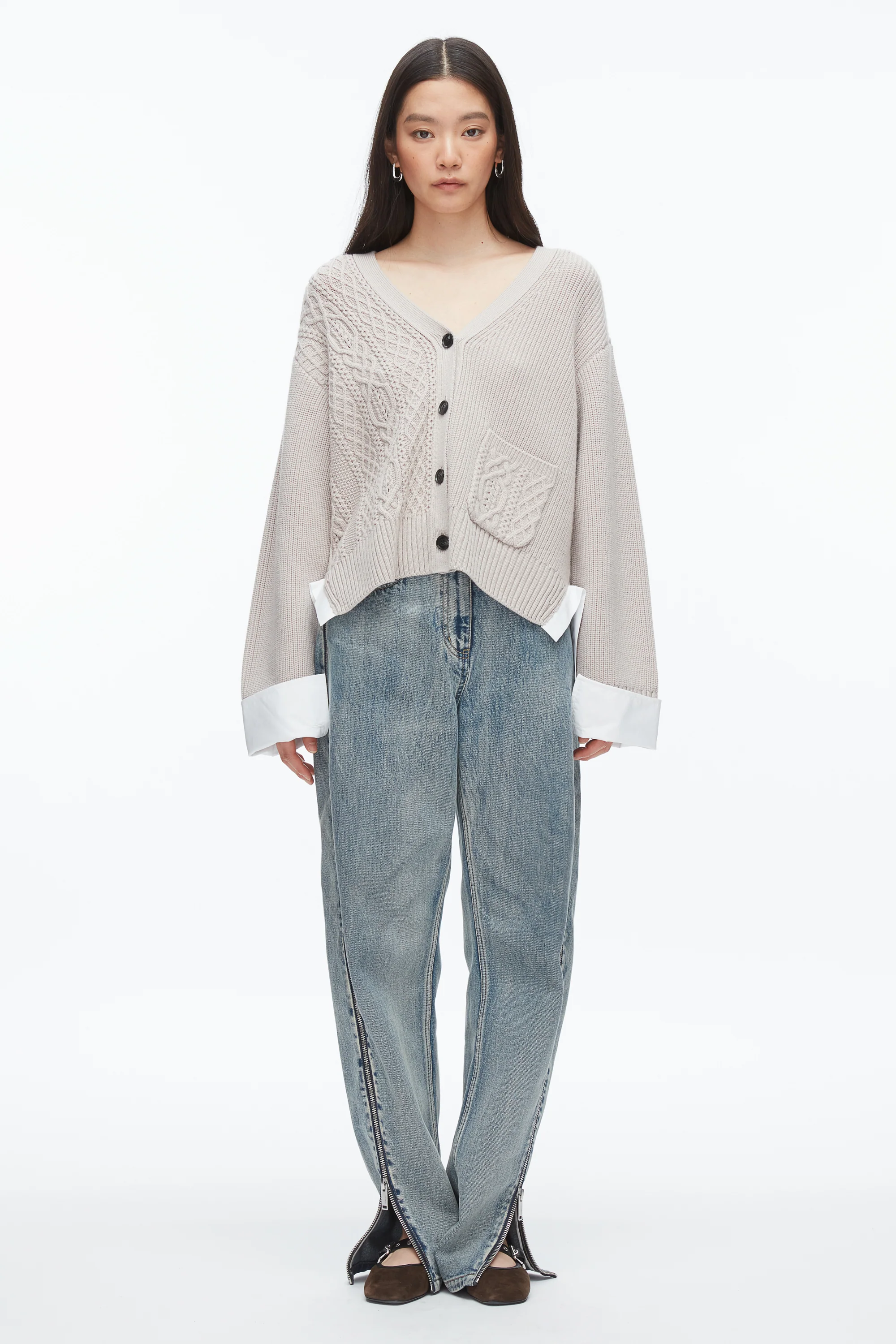Cable Mix Boyfriend Cardigan - Image 8