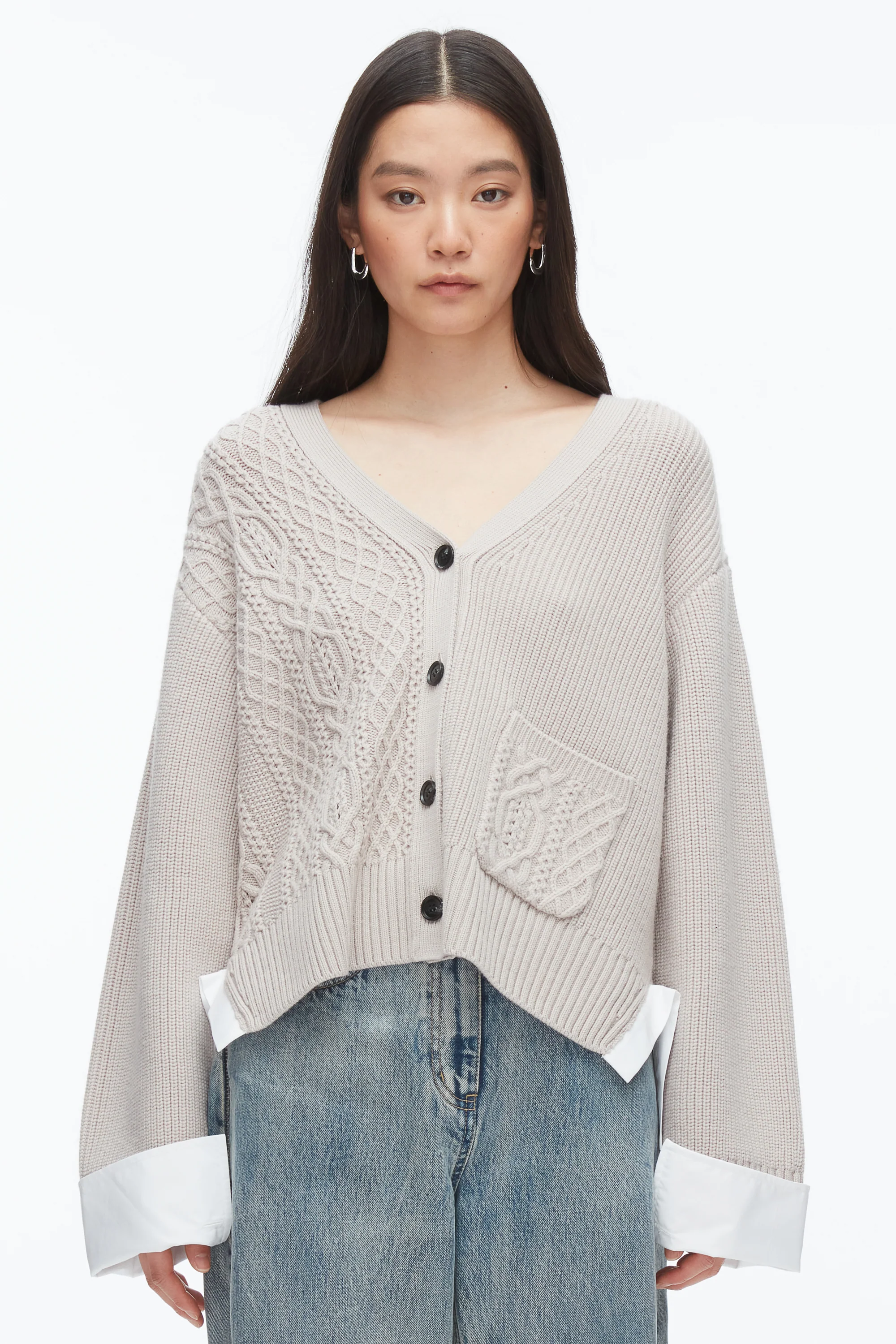 Cable Mix Boyfriend Cardigan - Image 9