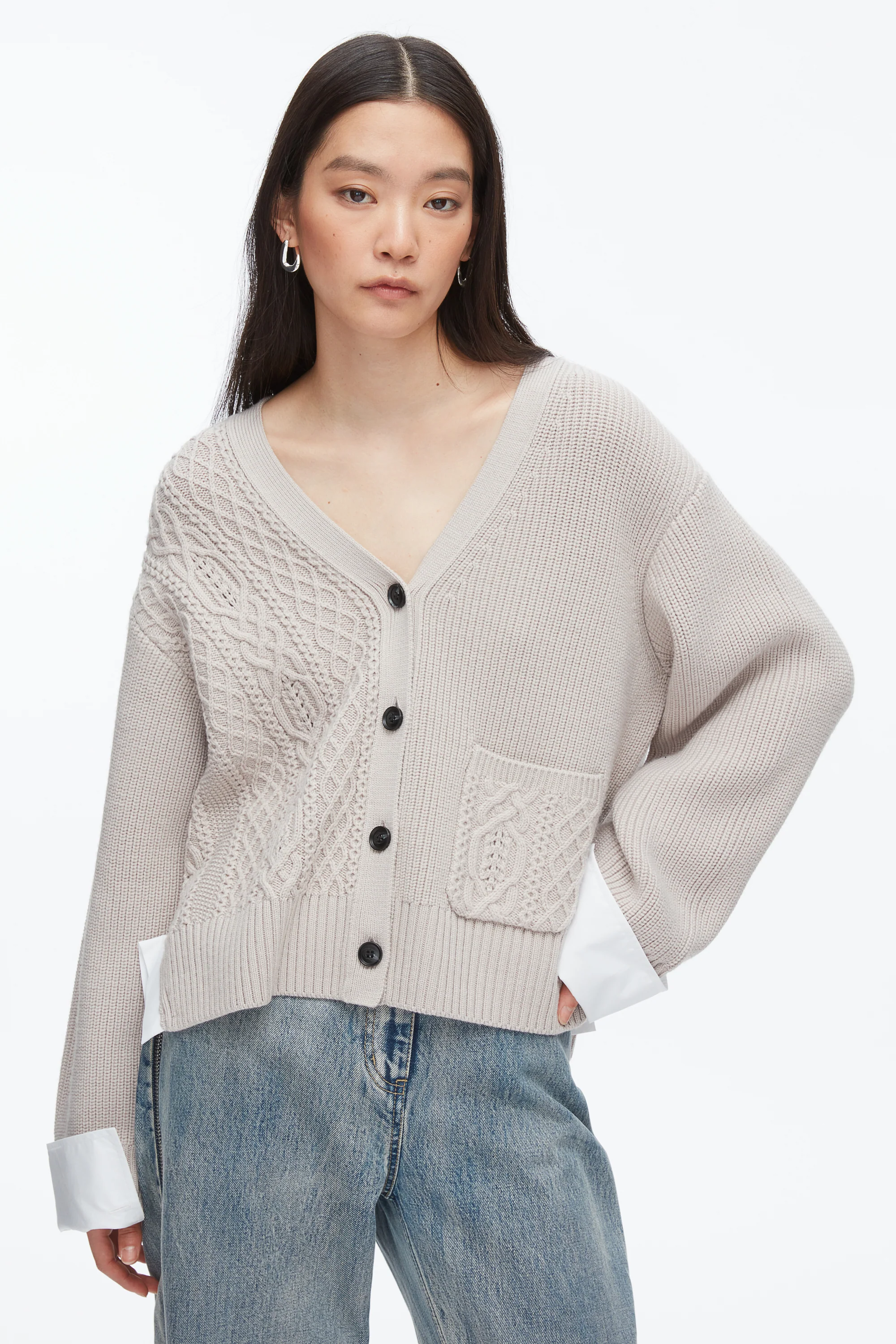 Cable Mix Boyfriend Cardigan - Image 12