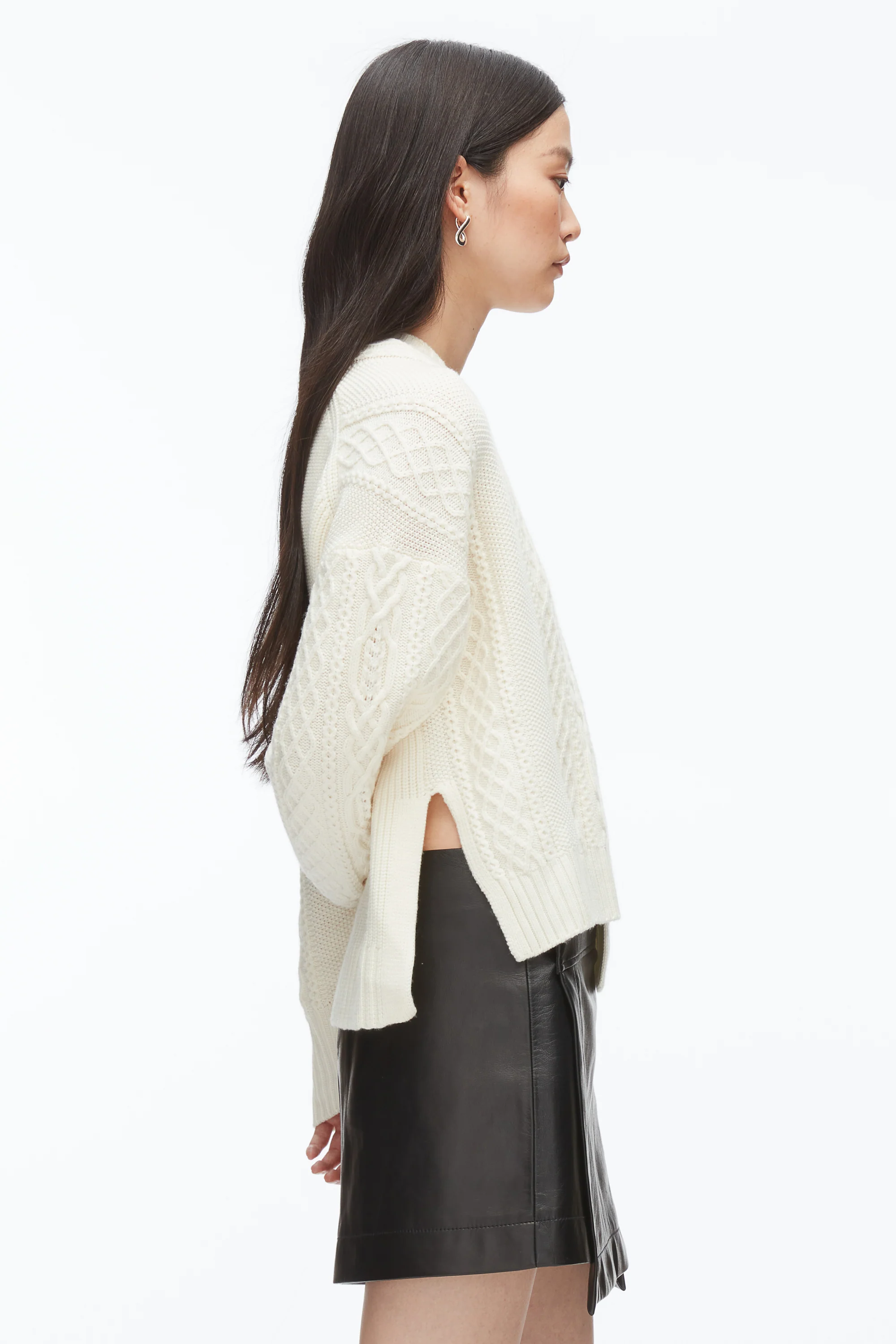 Cable Mix Double Layer Crewneck - Image 3