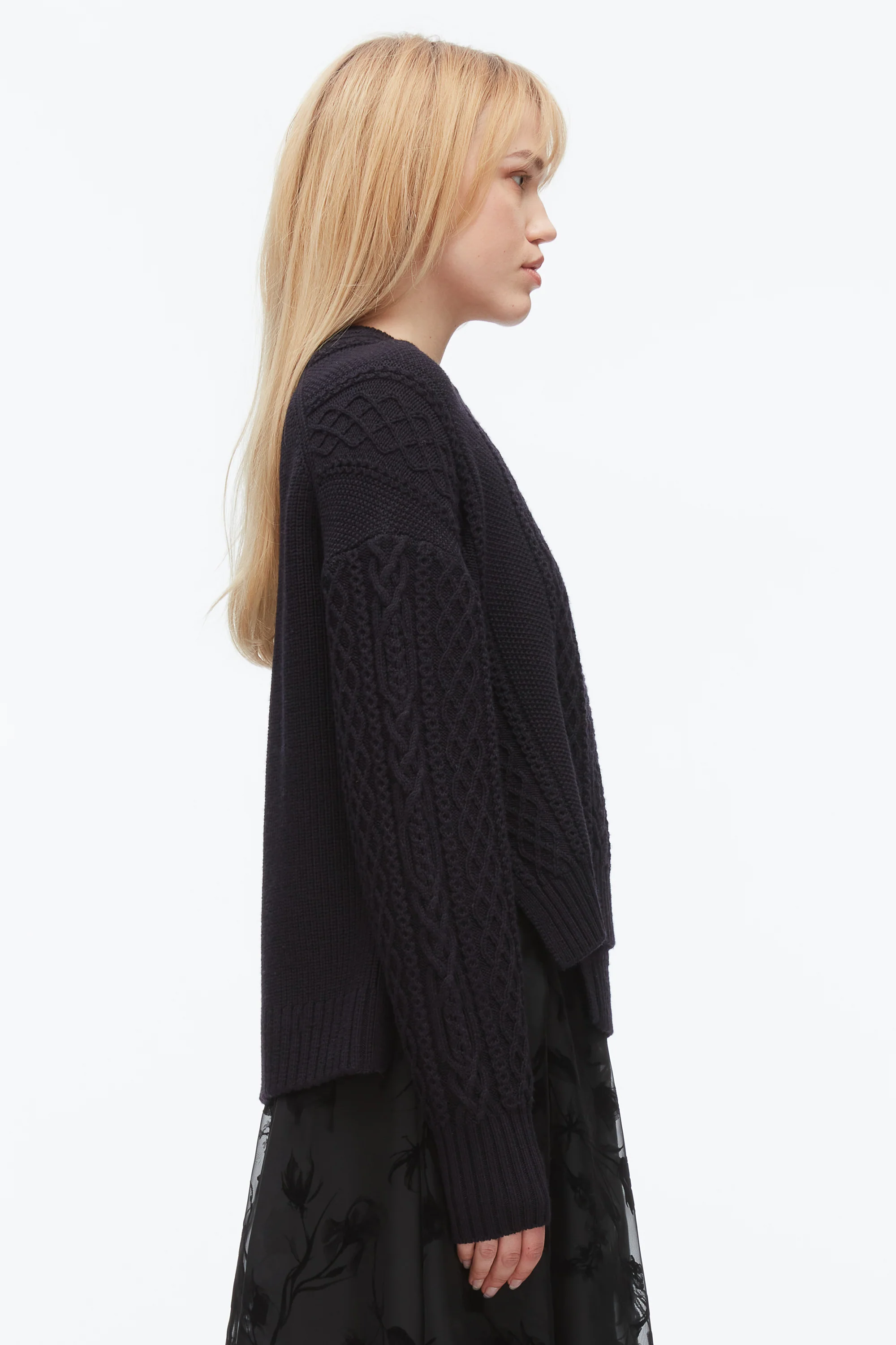 Cable Mix Double Layer Crewneck - Image 9