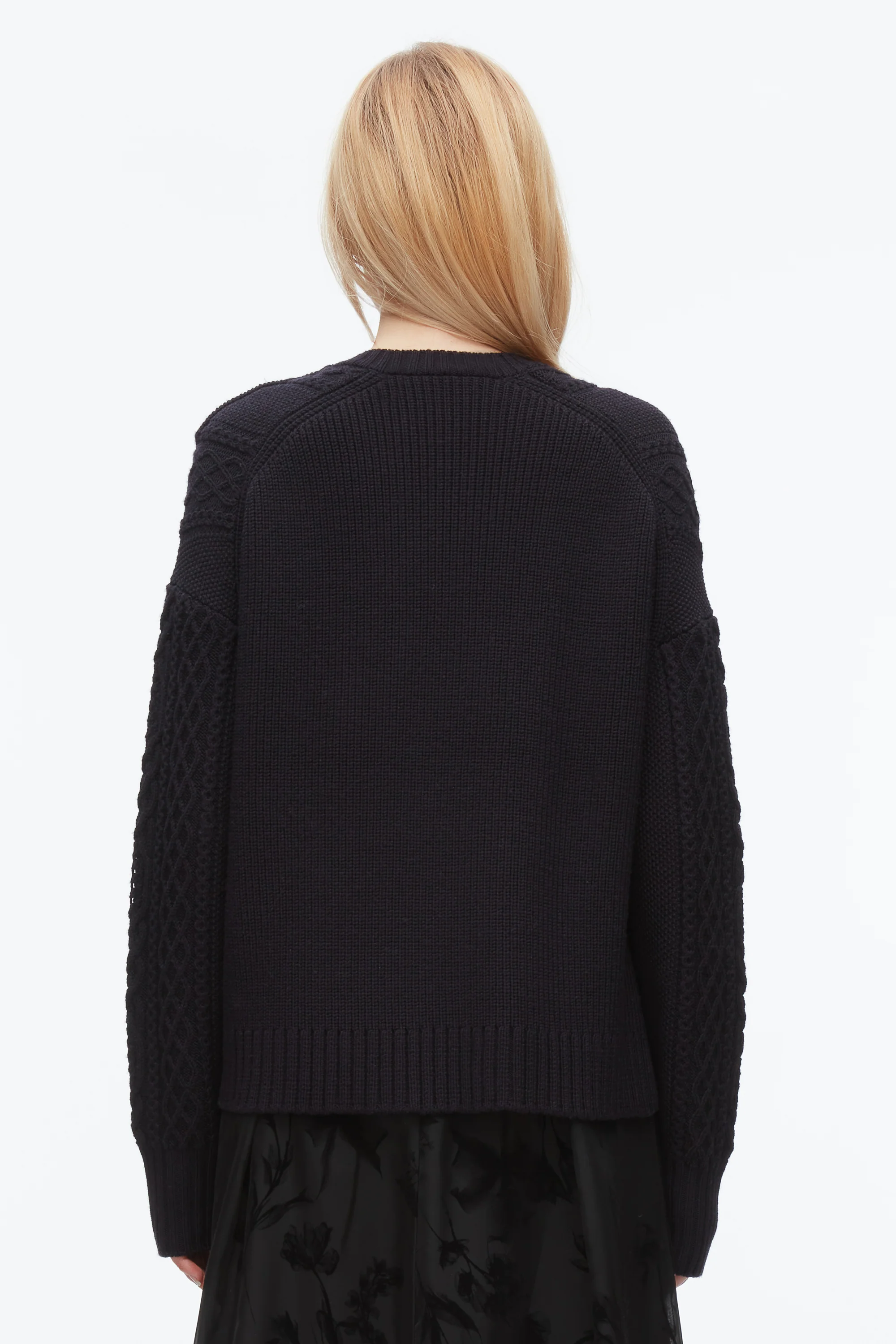 Cable Mix Double Layer Crewneck - Image 10