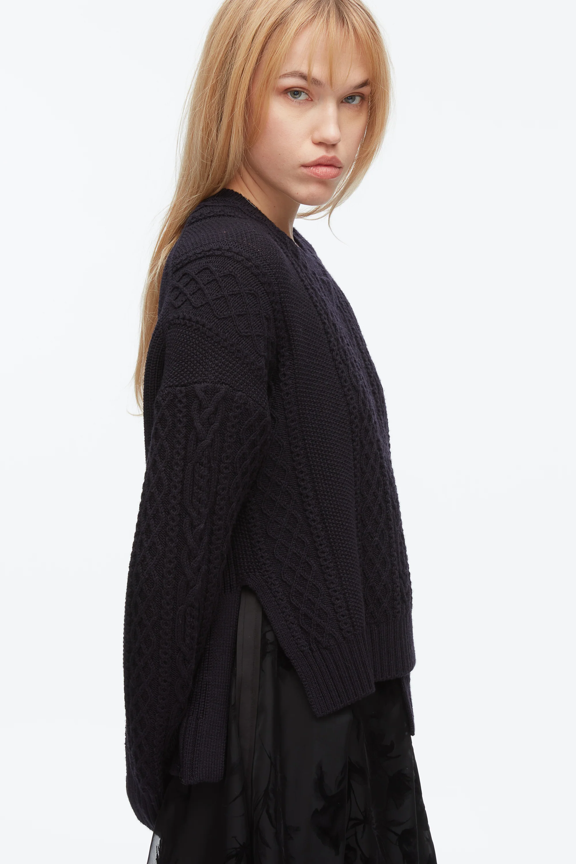 Cable Mix Double Layer Crewneck - Image 12