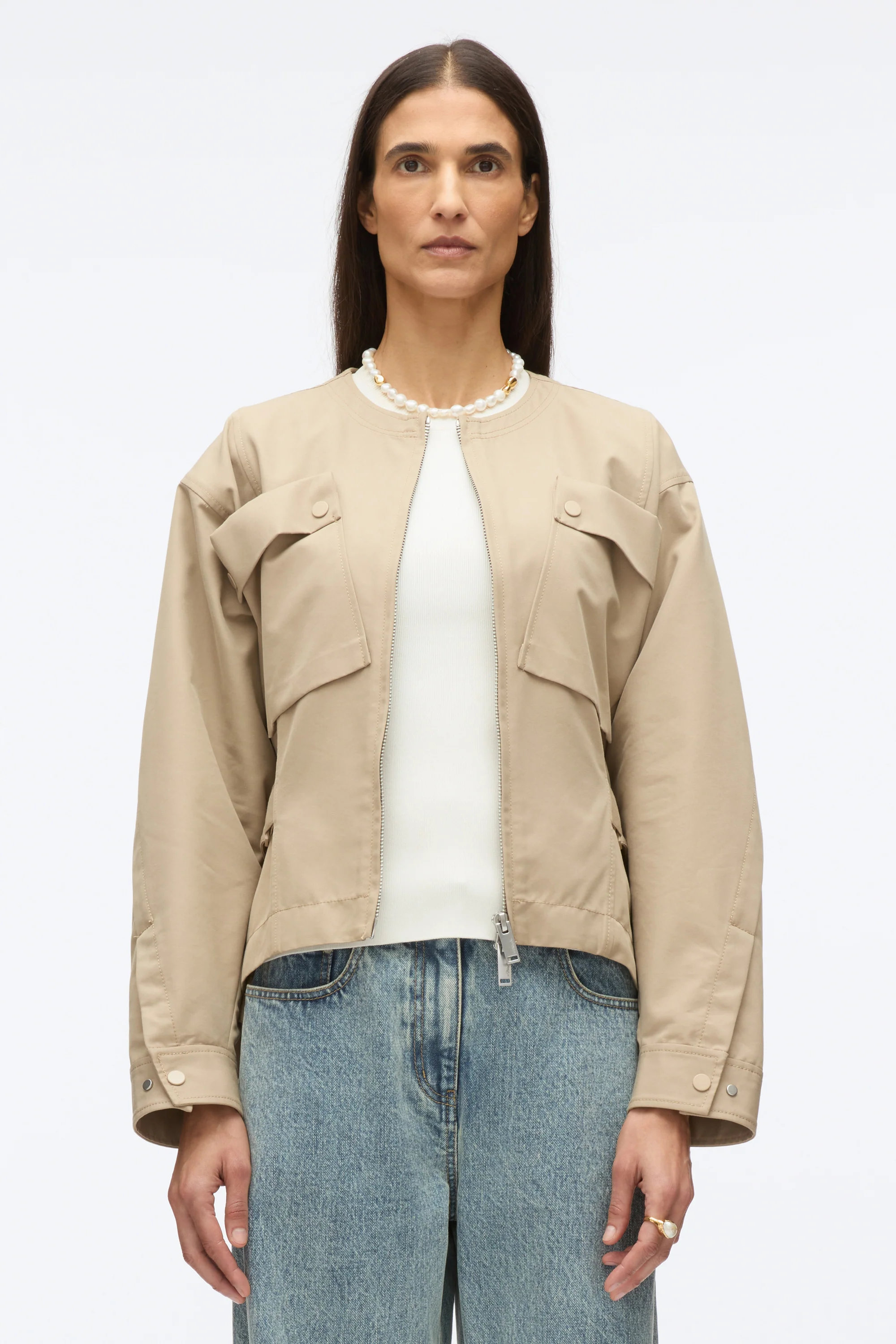Cargo Jacket with Flounce Hem - Image 3