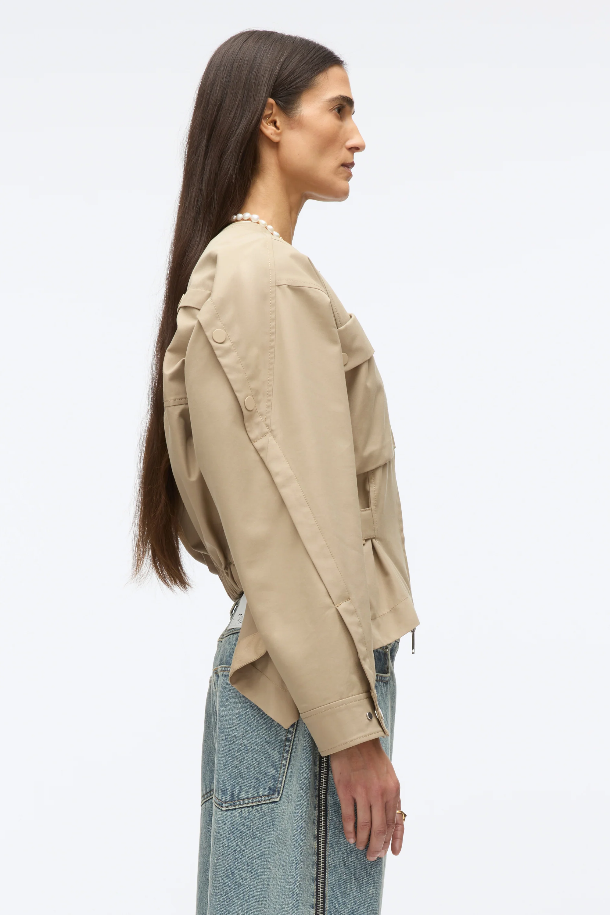 Cargo Jacket with Flounce Hem - Image 4