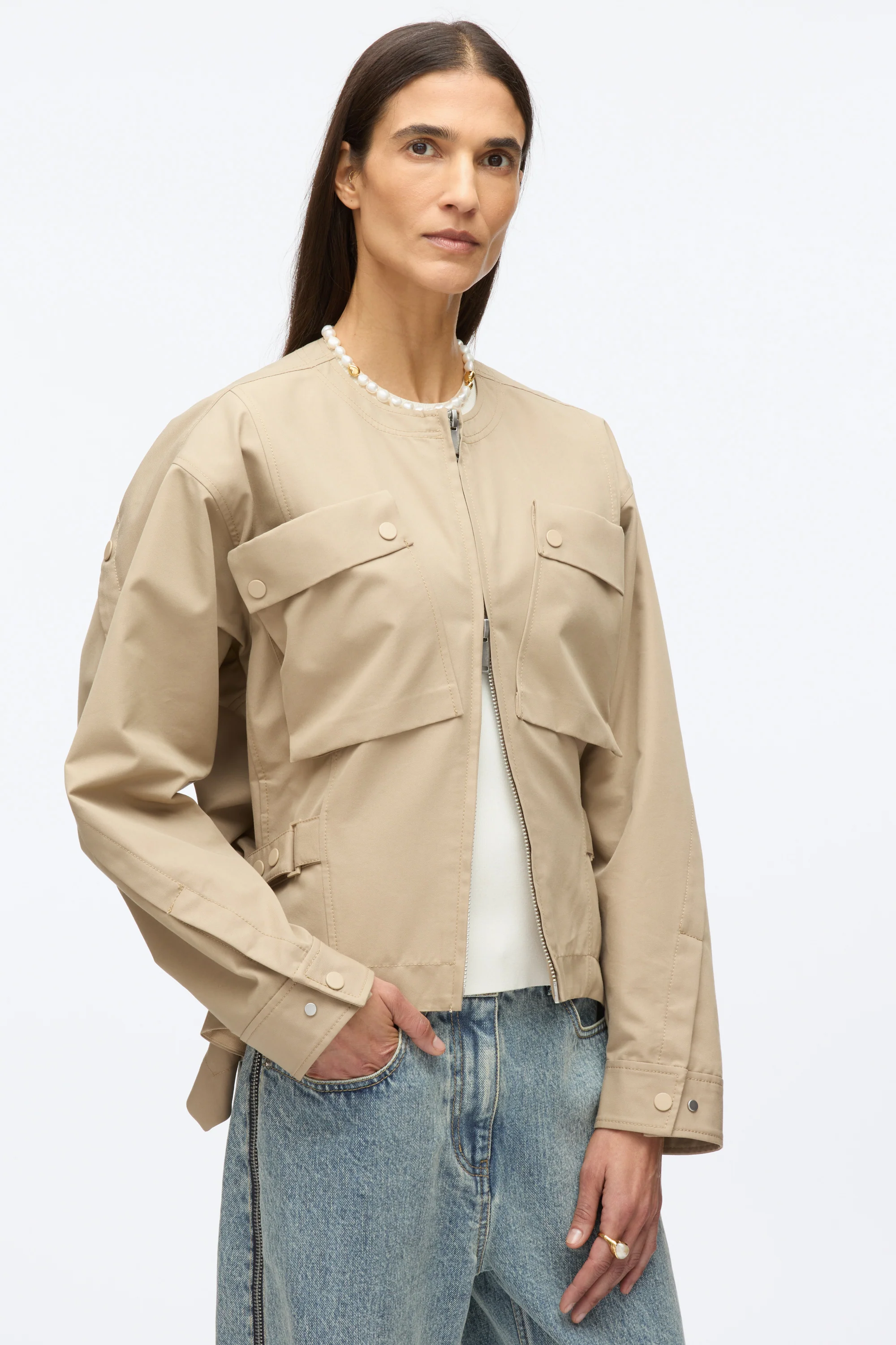 Cargo Jacket with Flounce Hem - Image 6