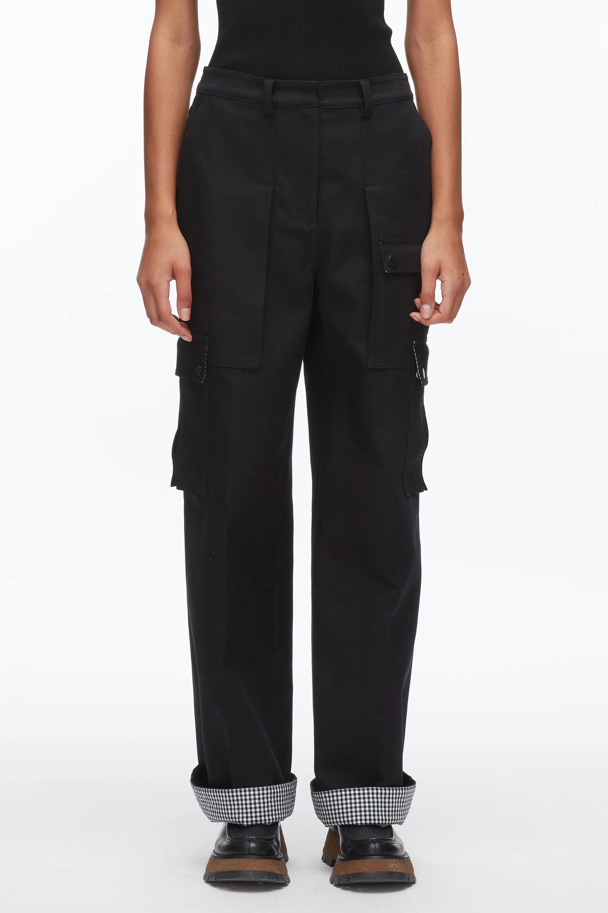Carpenter Cargo Pants with Plaid Cuffs - Image 10