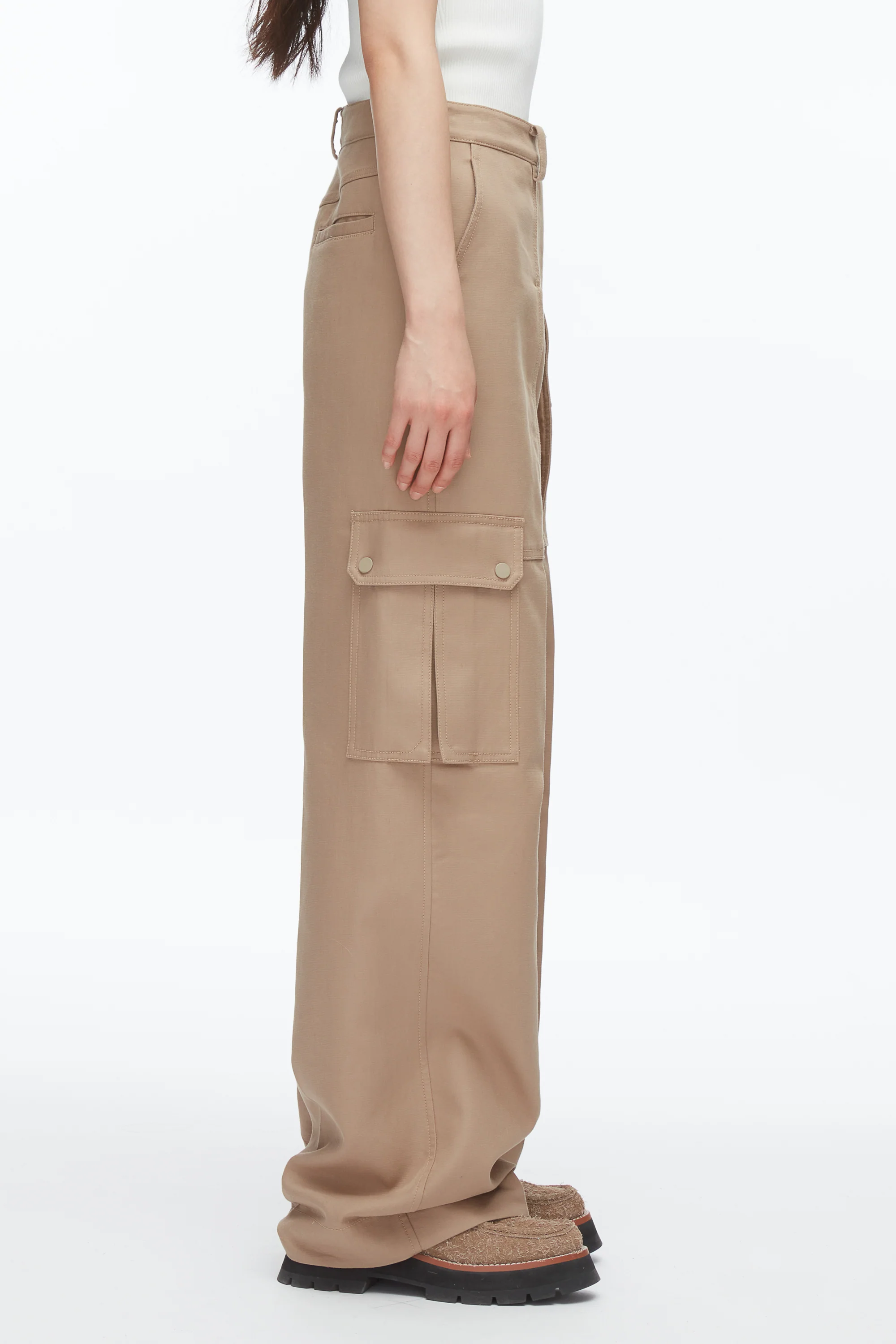 Carpenter Cargo Pants with Plaid Cuffs - Image 4
