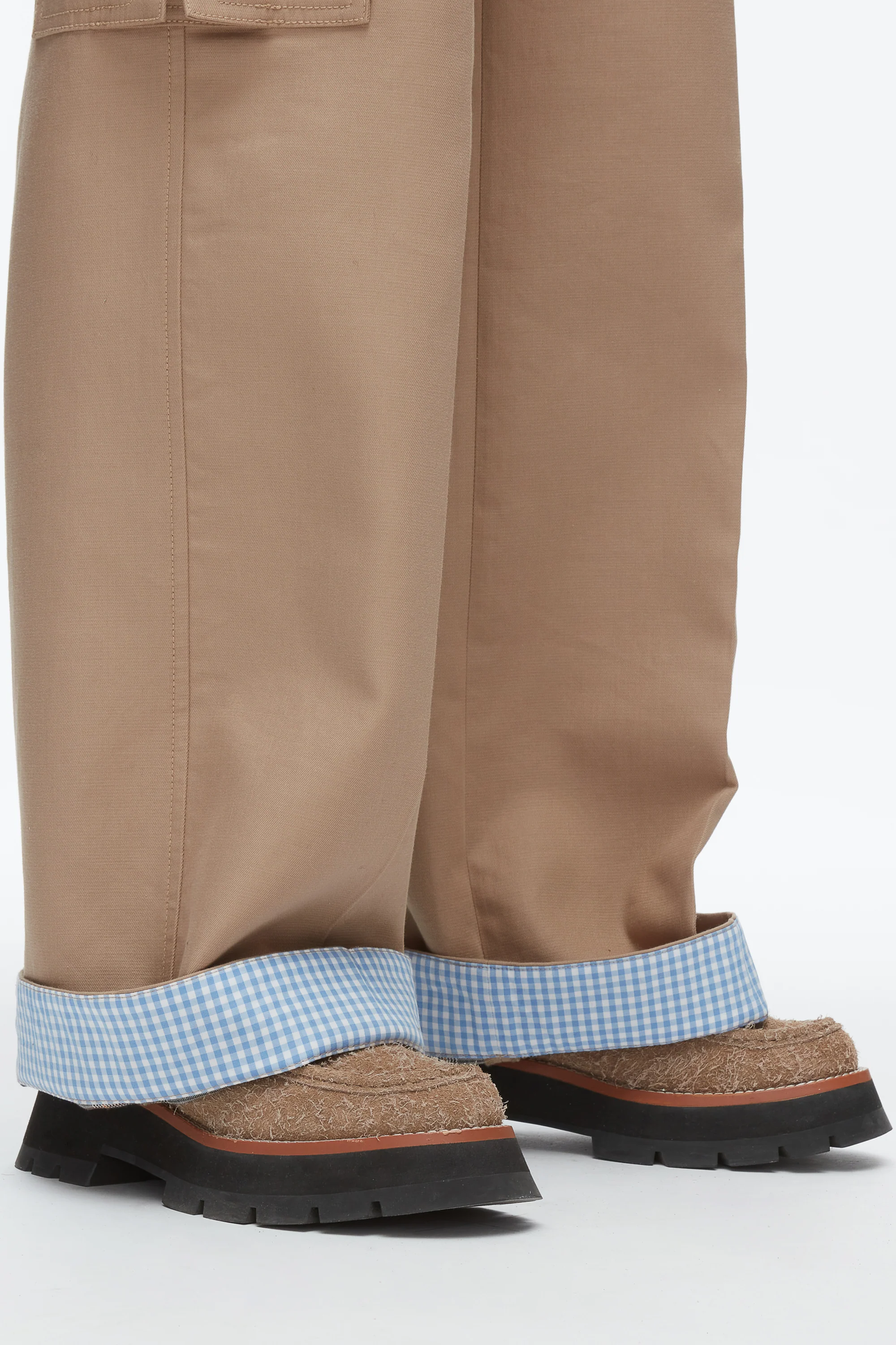Carpenter Cargo Pants with Plaid Cuffs - Image 7