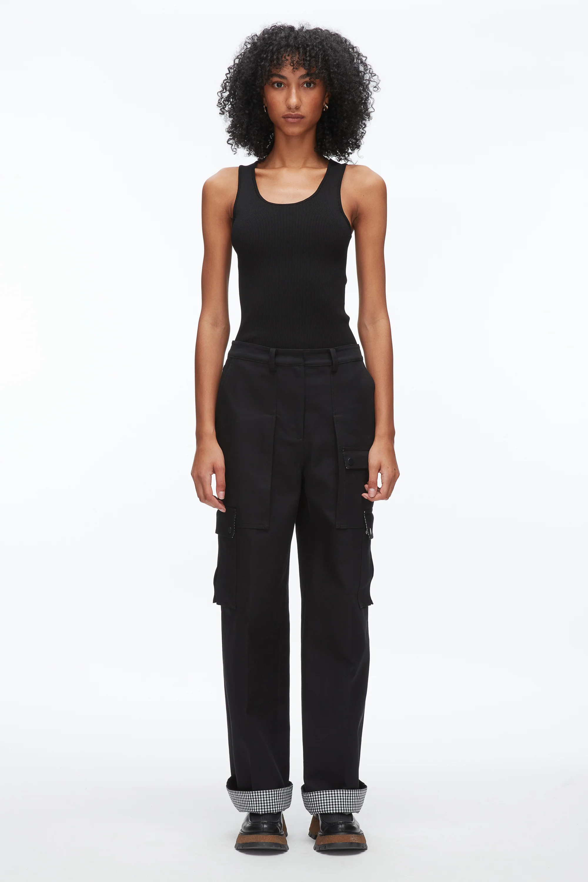 Carpenter Cargo Pants with Plaid Cuffs - Image 9