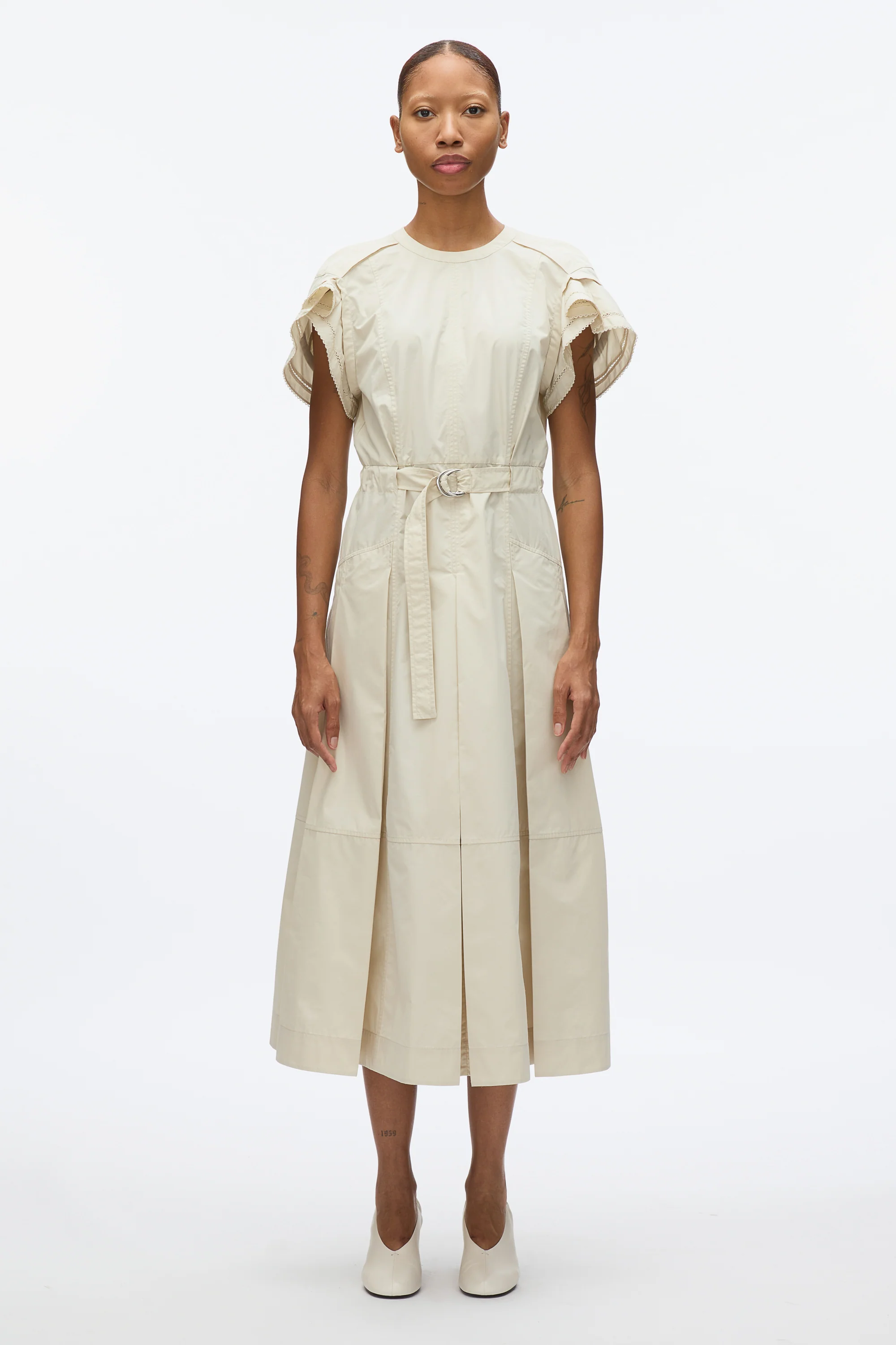 Cascade Petal Sleeve Shirt Dress - Image 4