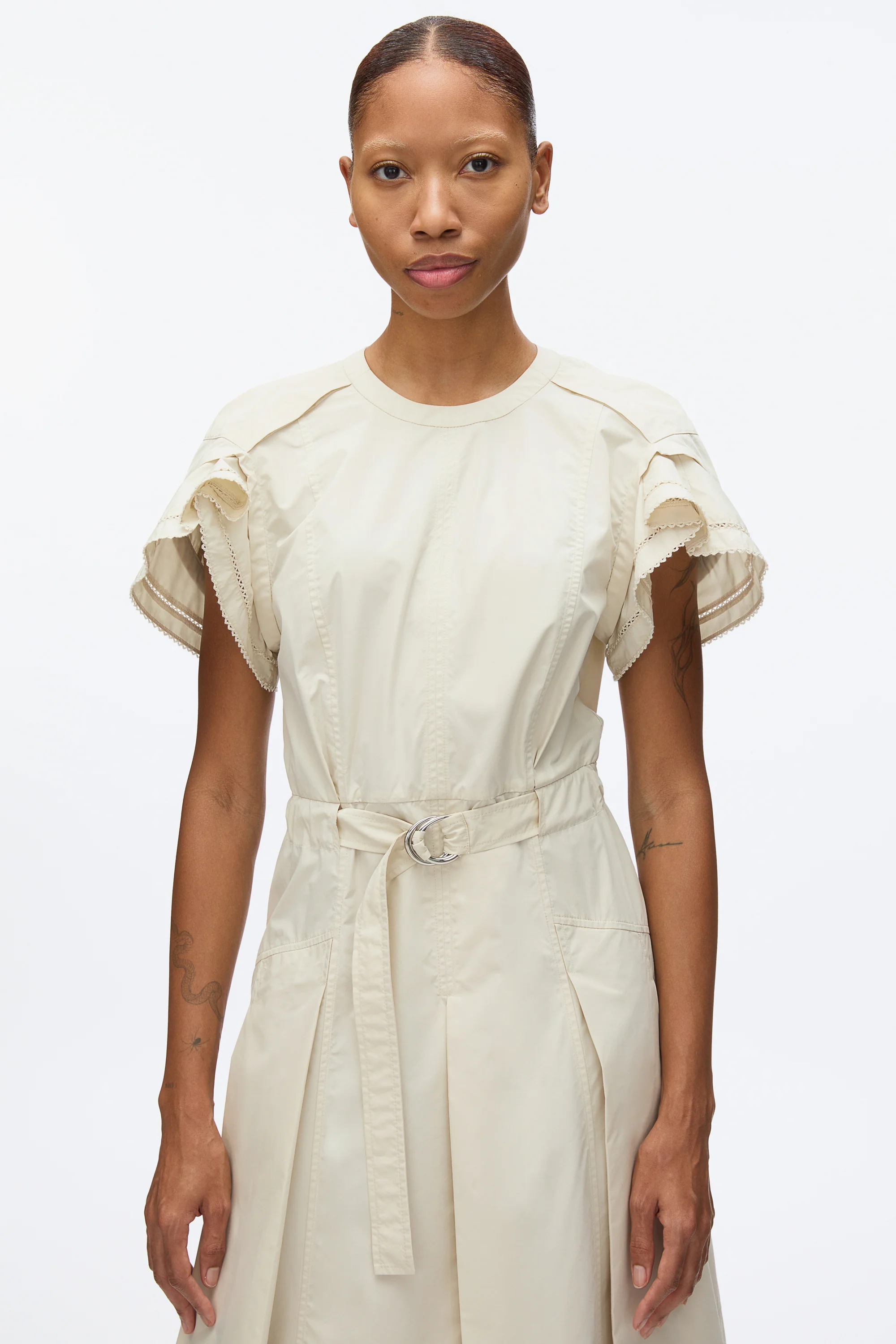 Cascade Petal Sleeve Shirt Dress - Image 7