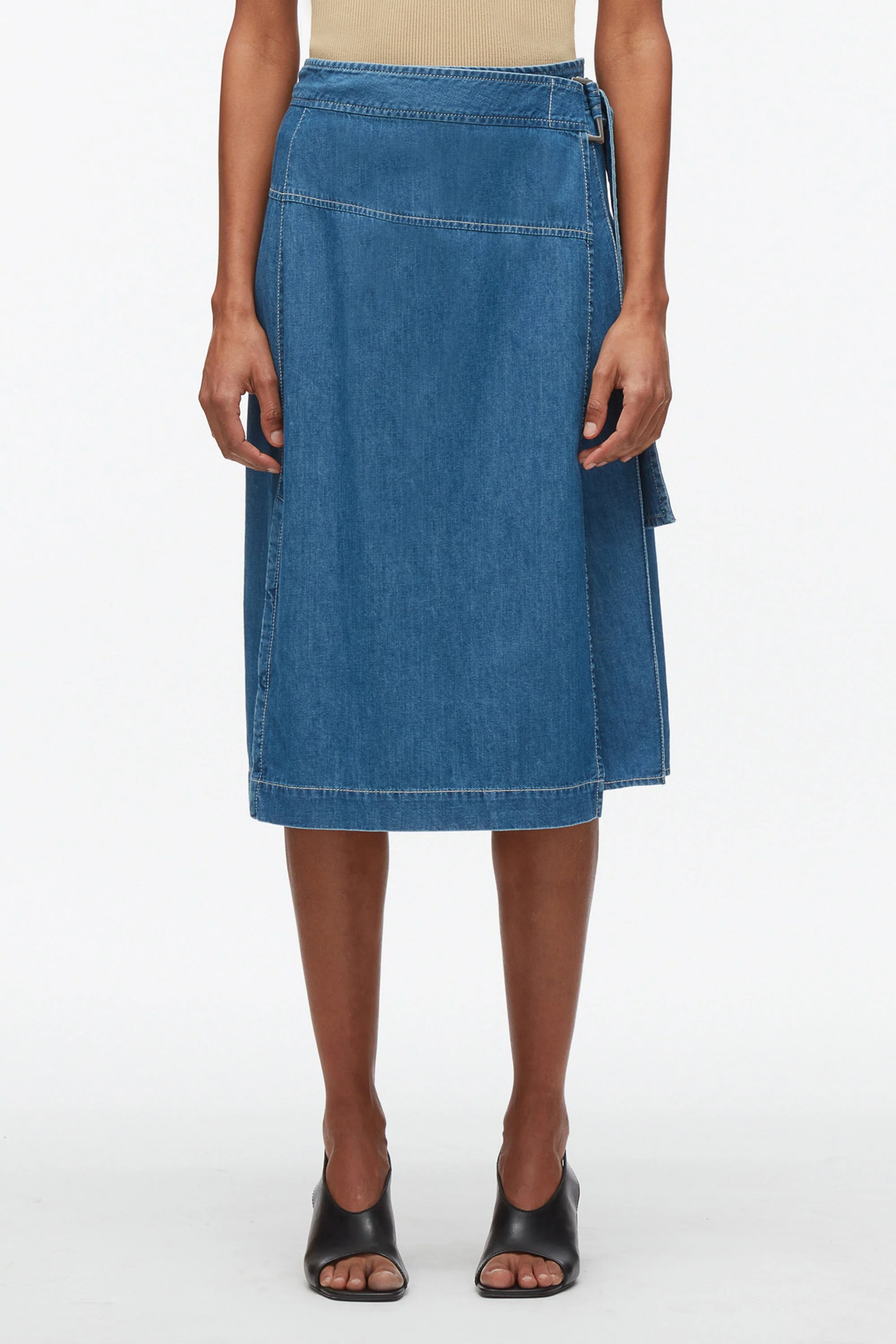 Chambray Wrap Skirt - Image 3