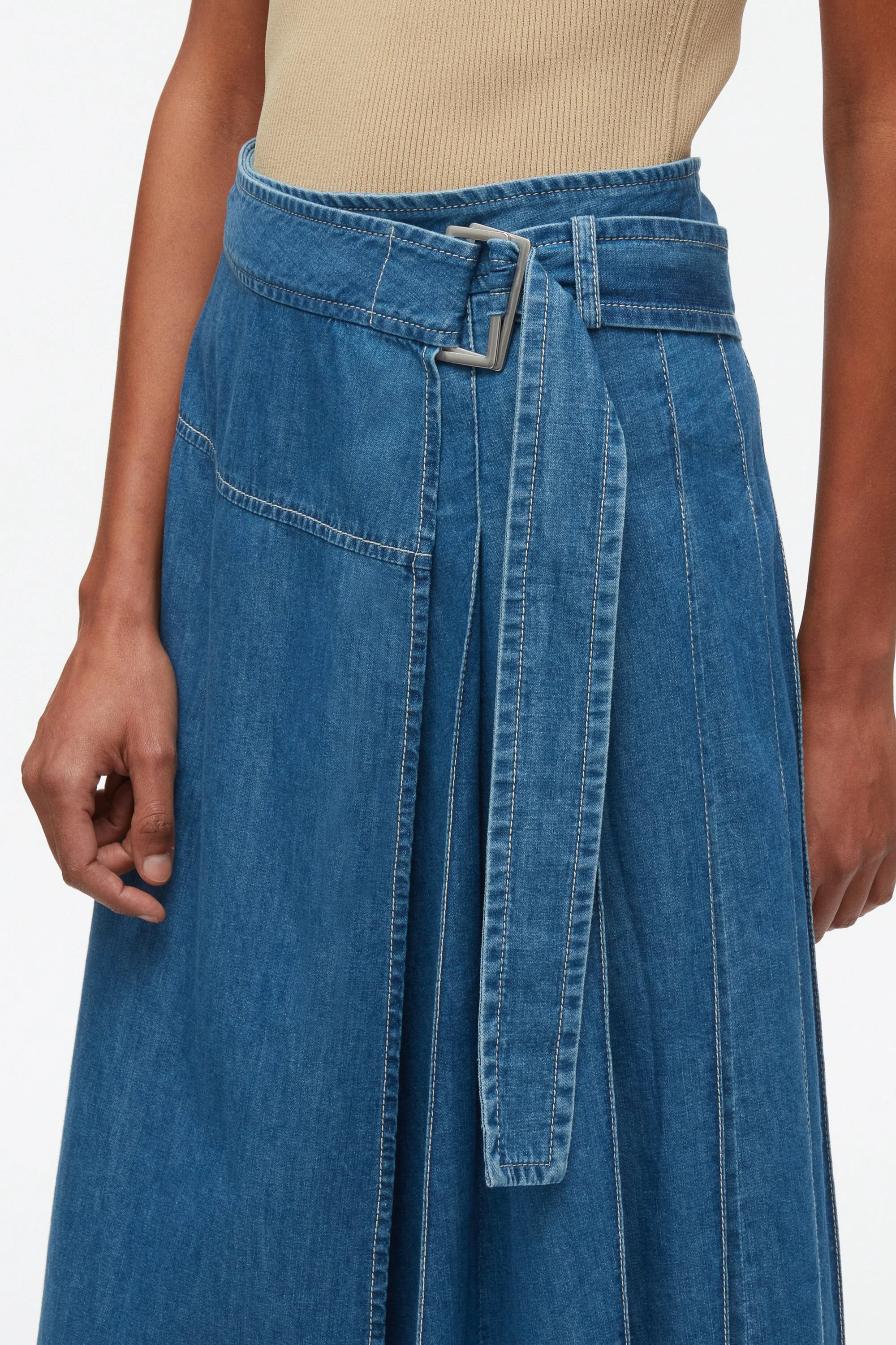 Chambray Wrap Skirt - Image 6
