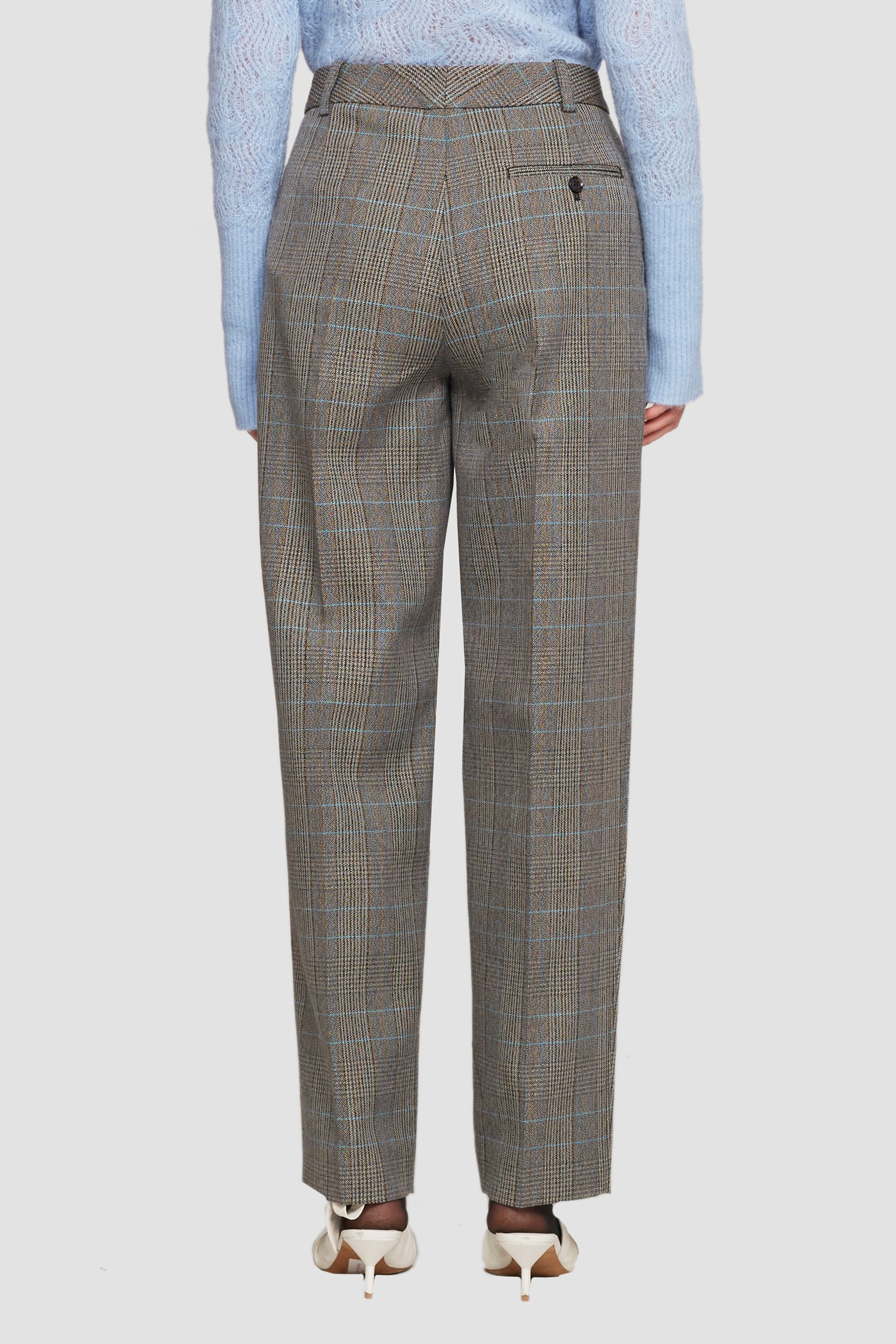Check Wool-Blend Pleated Trouser - Image 3
