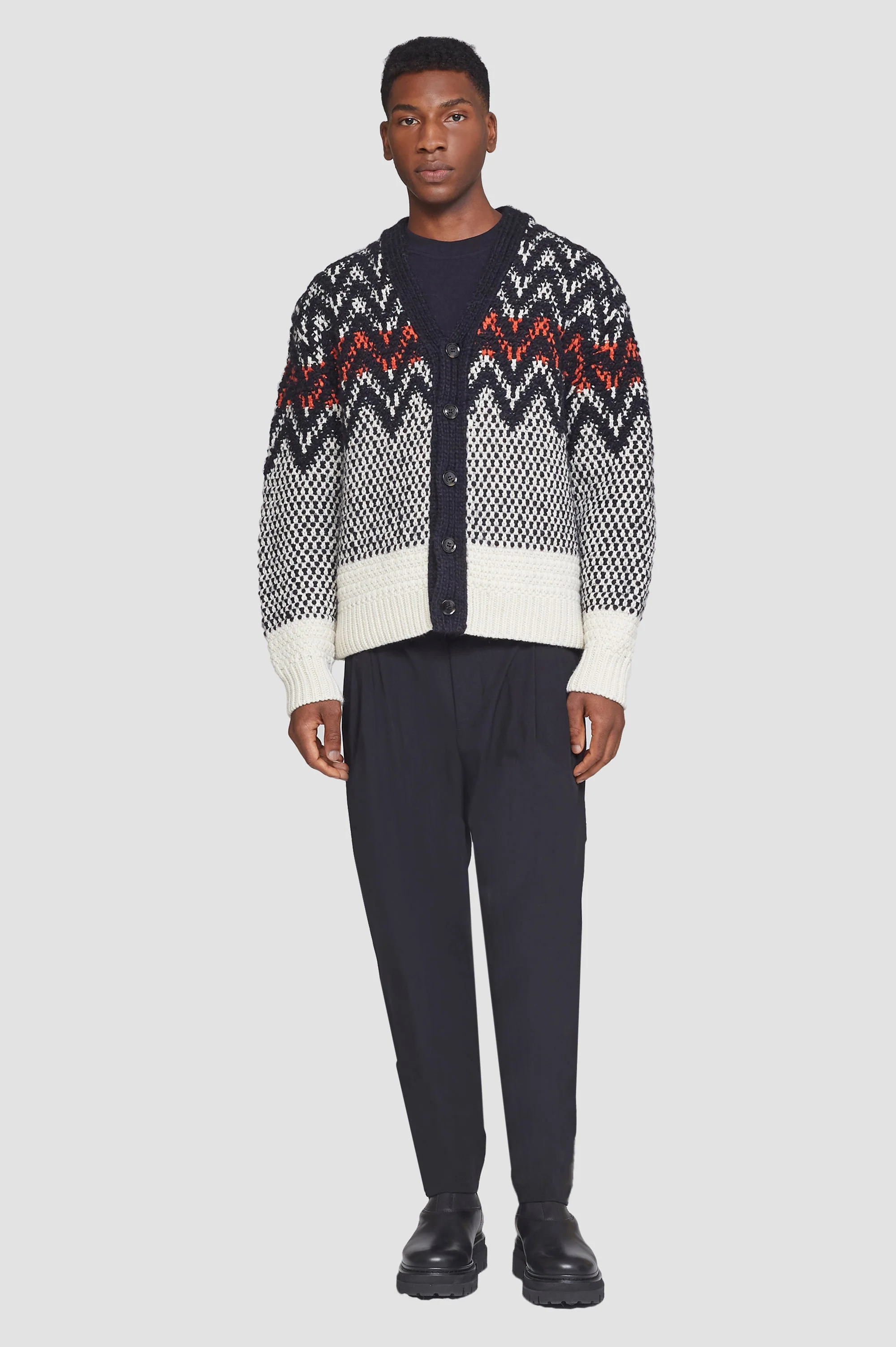 Chevron  Jacquard Cardigan