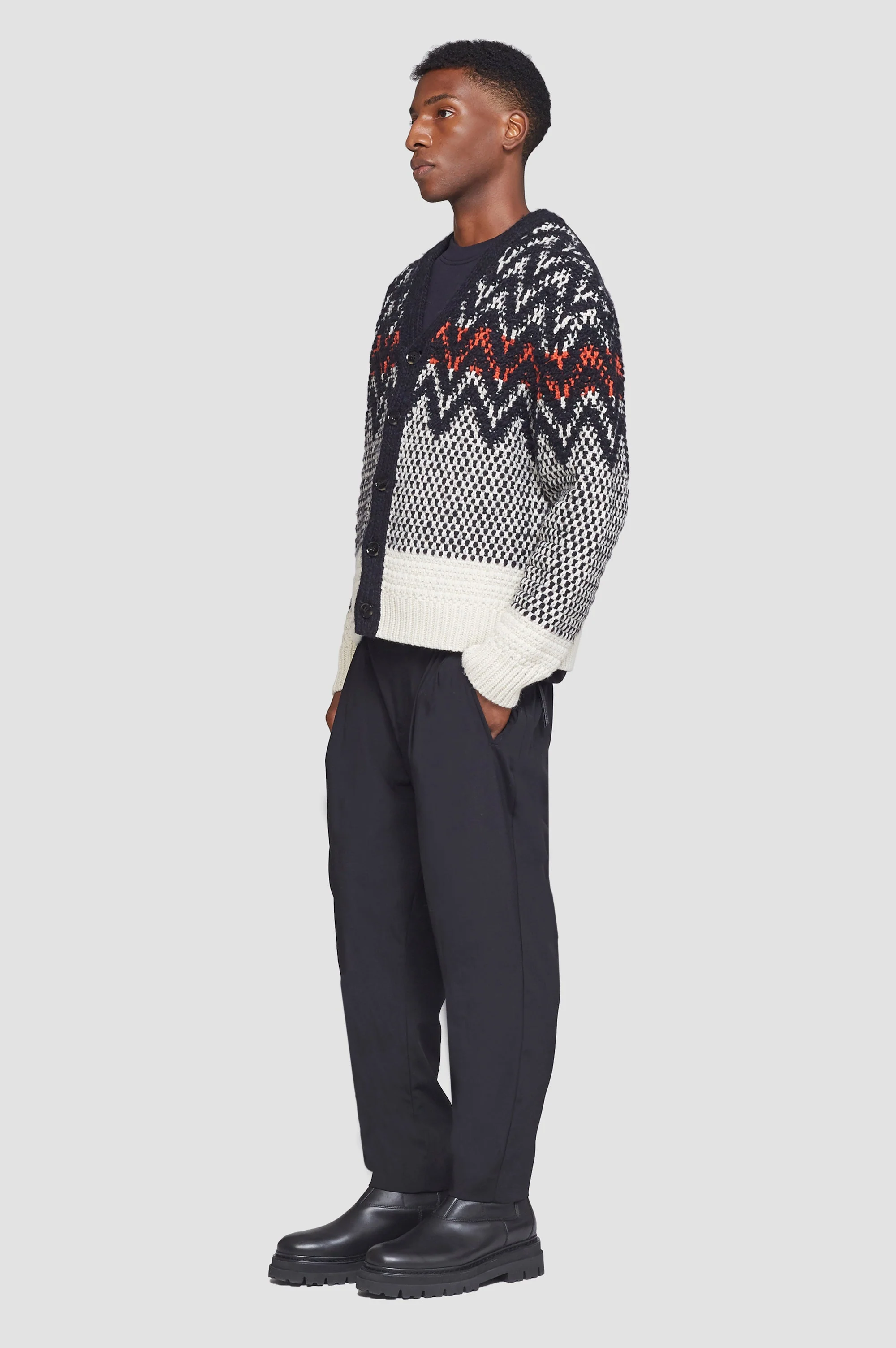 Chevron  Jacquard Cardigan - Image 2